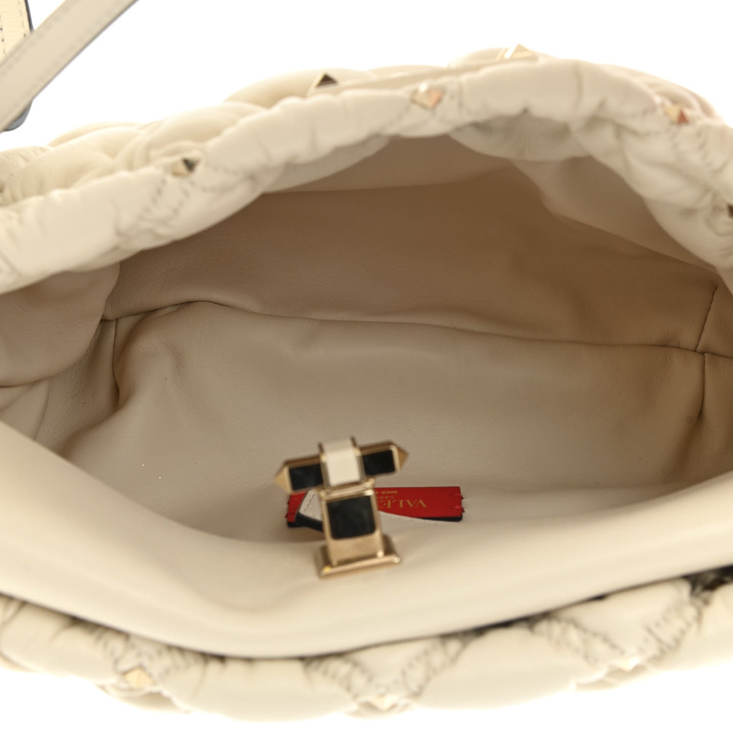 Nappa Spikeme Clutch Ivory
