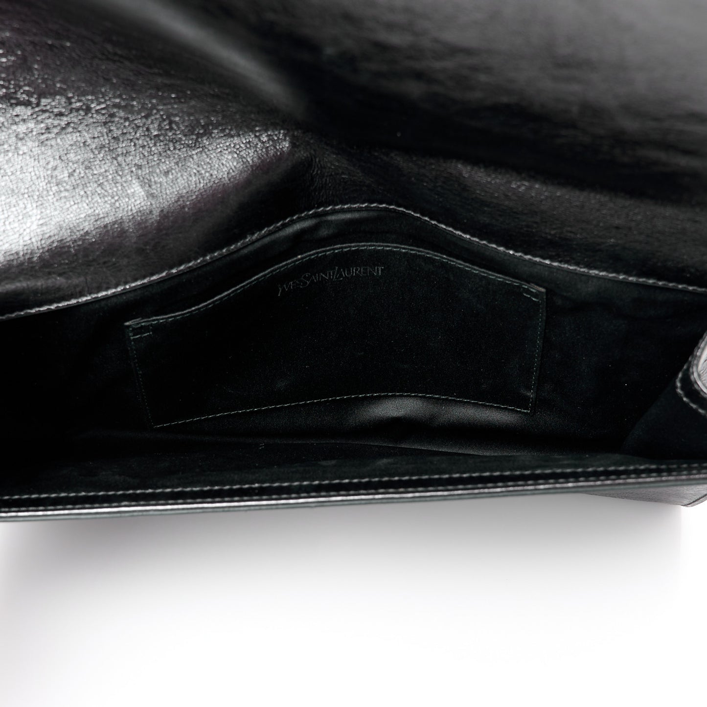 Metallic Calfskin Monogram Large Belle De Jour Clutch Dark Silver