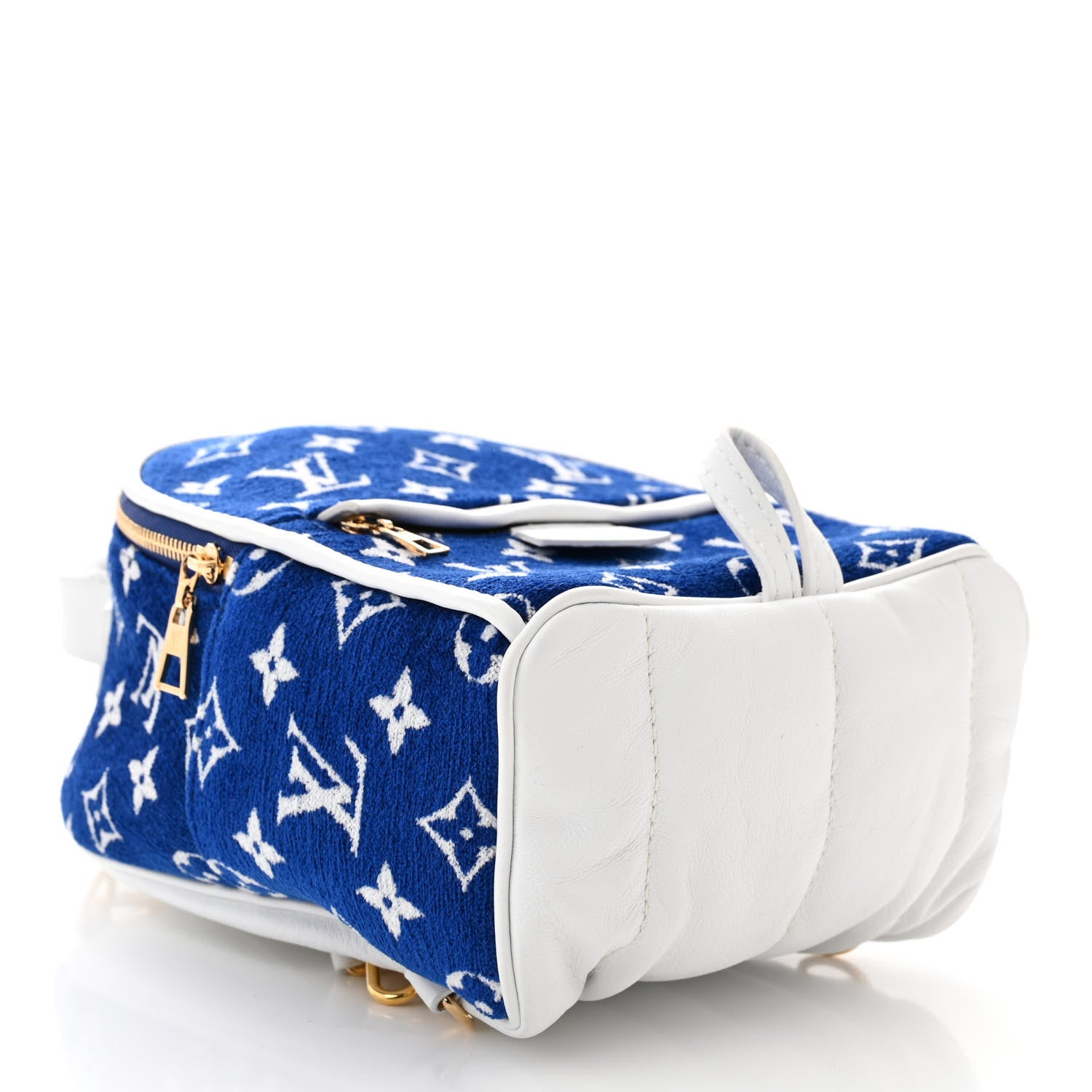 Louis Vuitton Jacquard Velvet Monogram Palm Springs Backpack Mini Blue 4 of 9