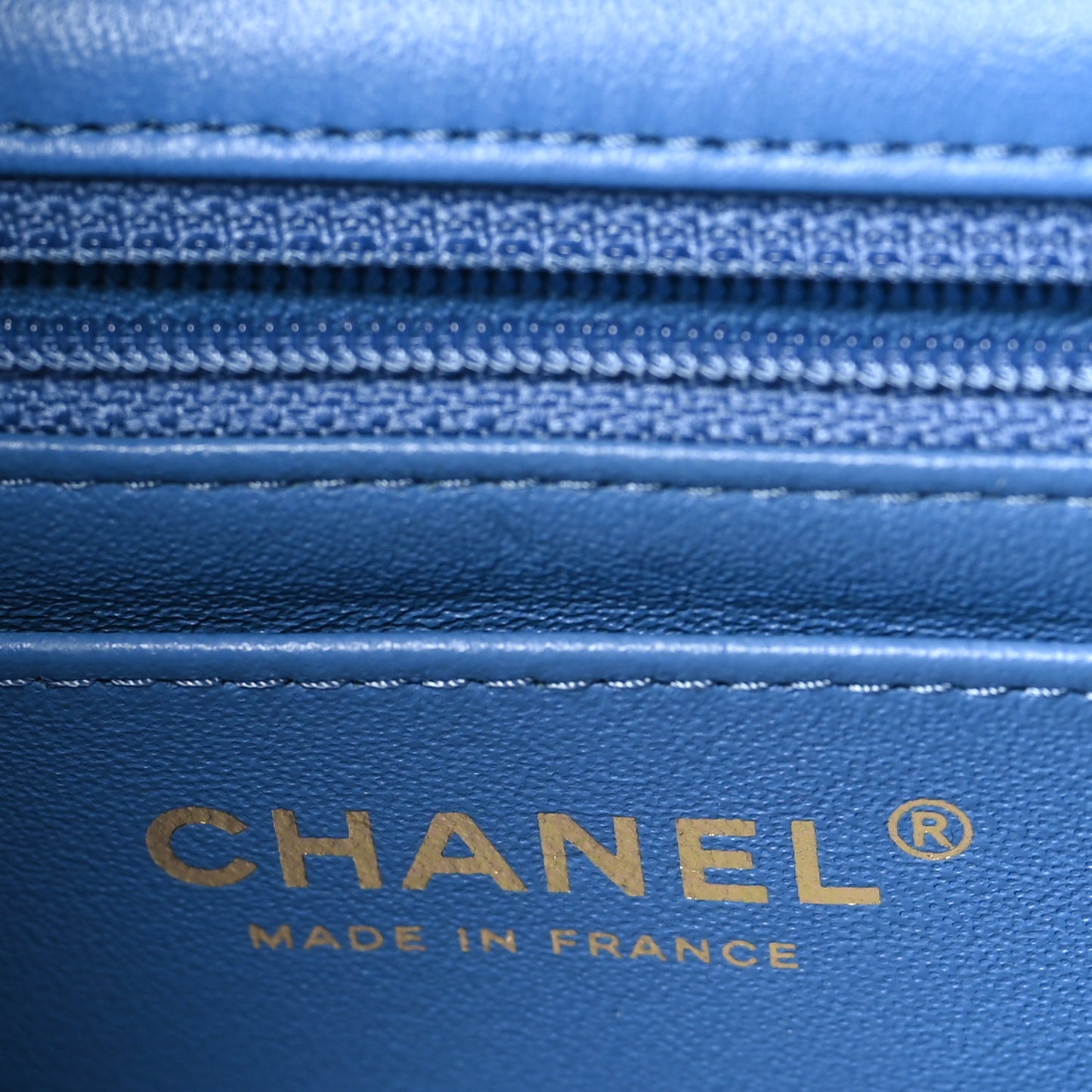 Lambskin Quilted Mini Square Flap Blue