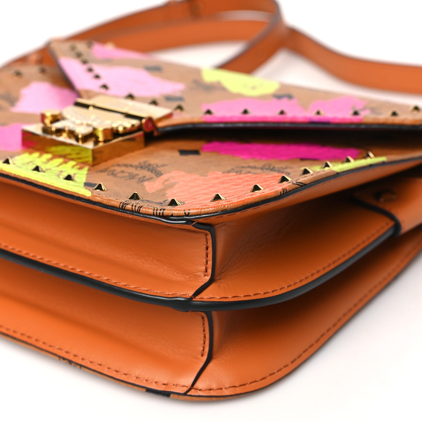 Visetos Patricia Crossbody Upcycling Bag Cognac Multicolor