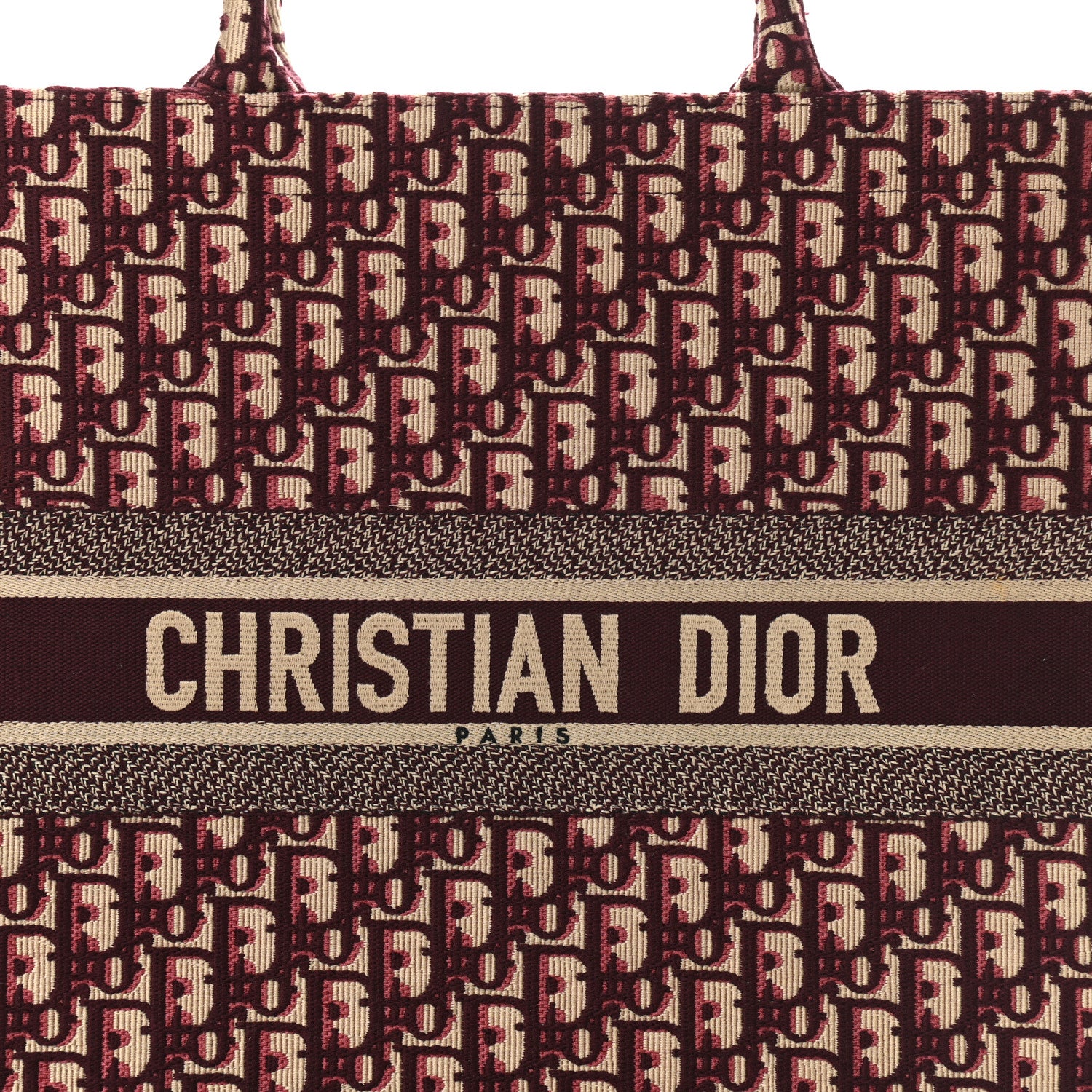 Christian Dior Oblique Large Book Tote Burgundy Multicolor 8 of 10