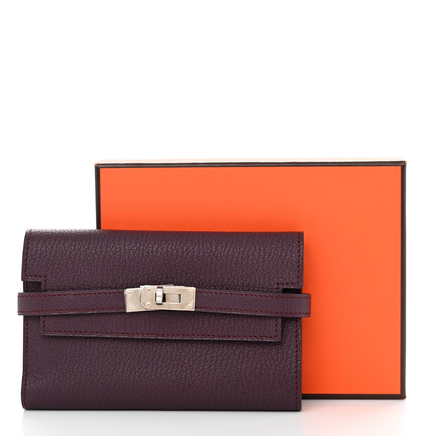 Chevre Mysore Medium Kelly Wallet Prune