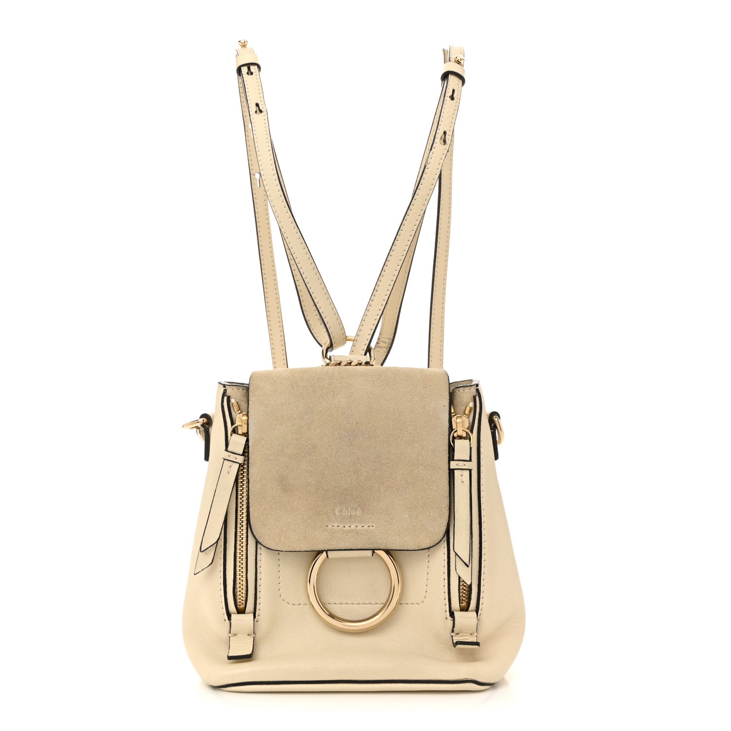 chloe faye mini backpack white Chloe Suede Calfskin Mini Faye Backpack Off White 1785094 – FASHIONPHILE