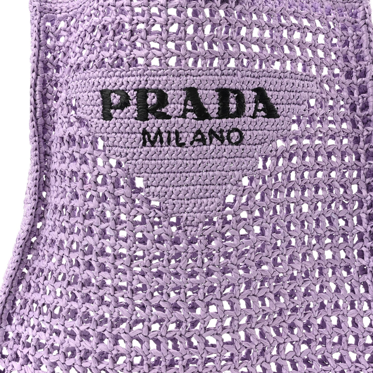 Yarn Raffia Effect Crochet Logo Embroidered Tote Bag Lilium