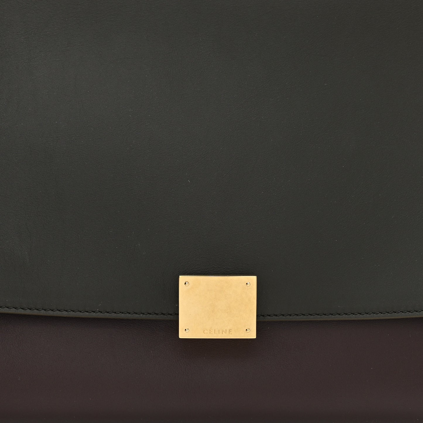 Smooth Calfskin Suede Medium Tri-Color Trapeze Dark Grey