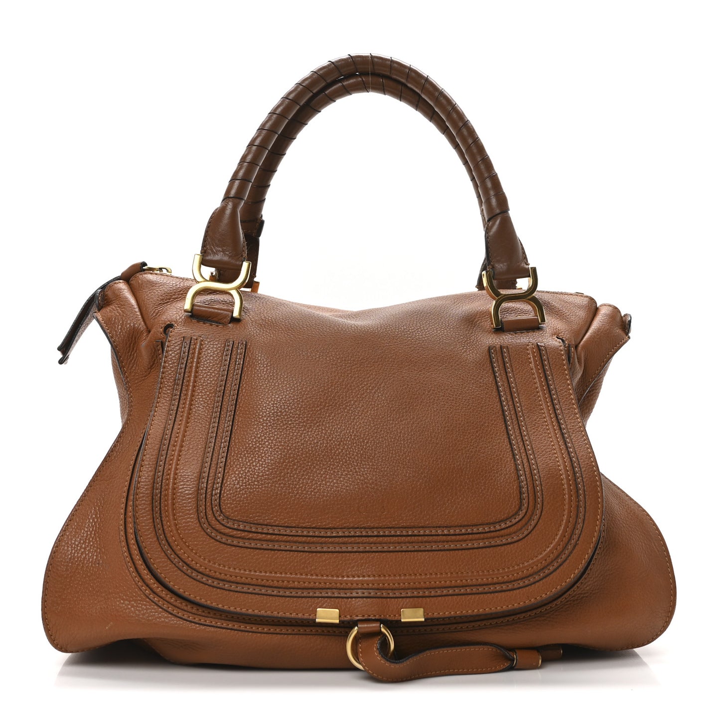 Calfskin Large Marcie Satchel Tan