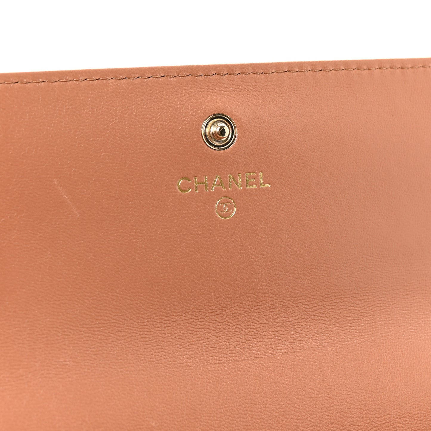 Lambskin Quilted Chanel 19 Flap Wallet Brown