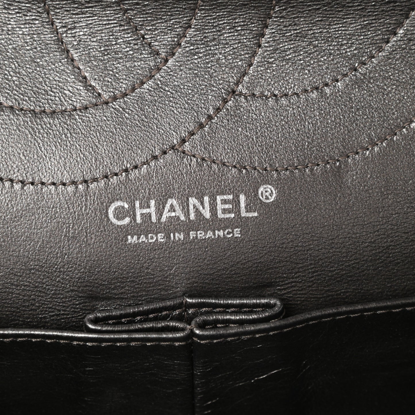 Metallic Aged Calfskin Quilted 2.55 Reissue 227 Flap Dark Silver