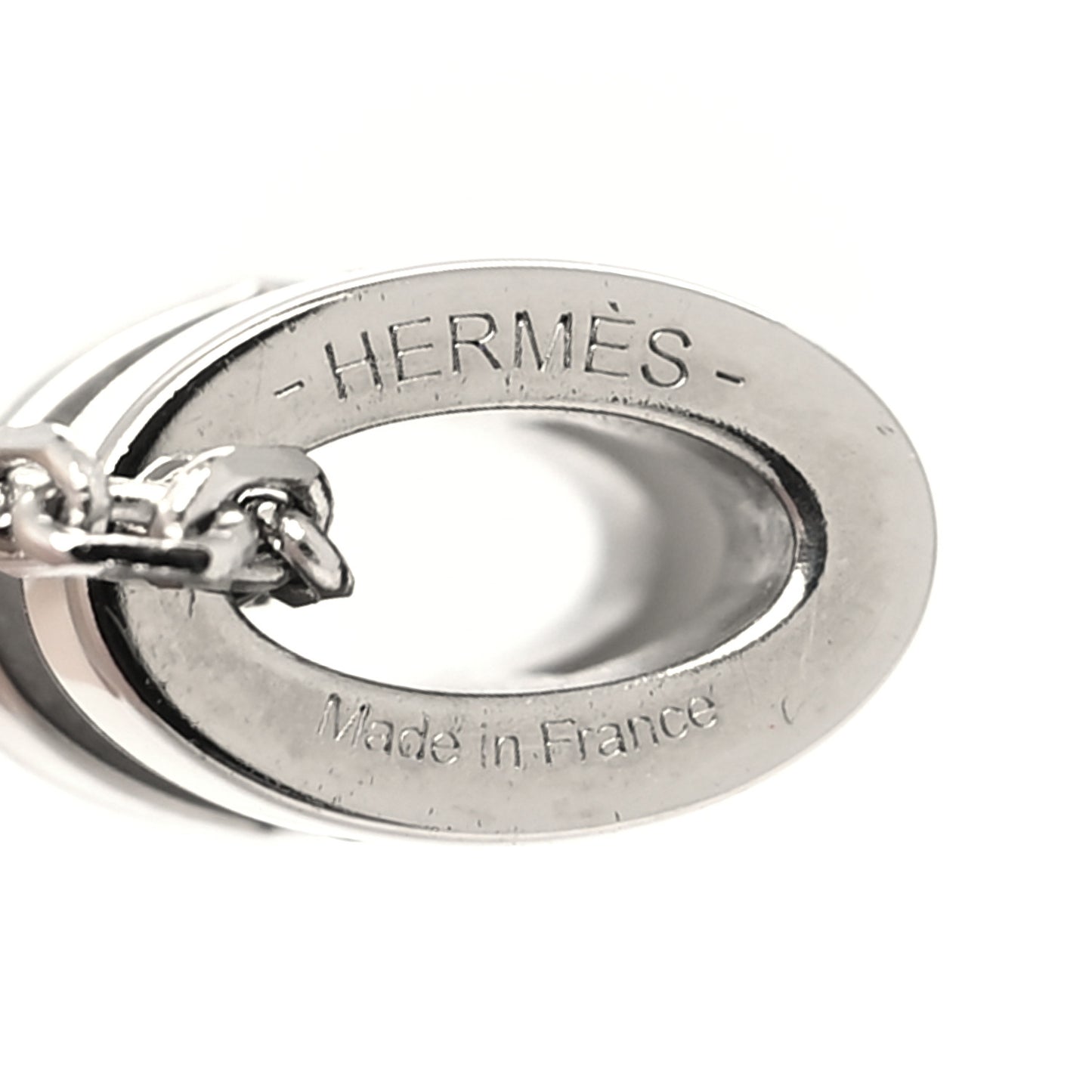 Lacquered Palladium Mini Pop H Pendant Necklace White