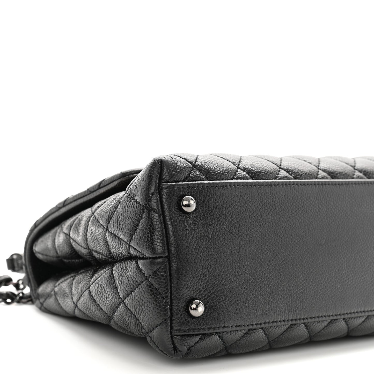 Caviar Quilted Small Coco Handle Flap So Black
