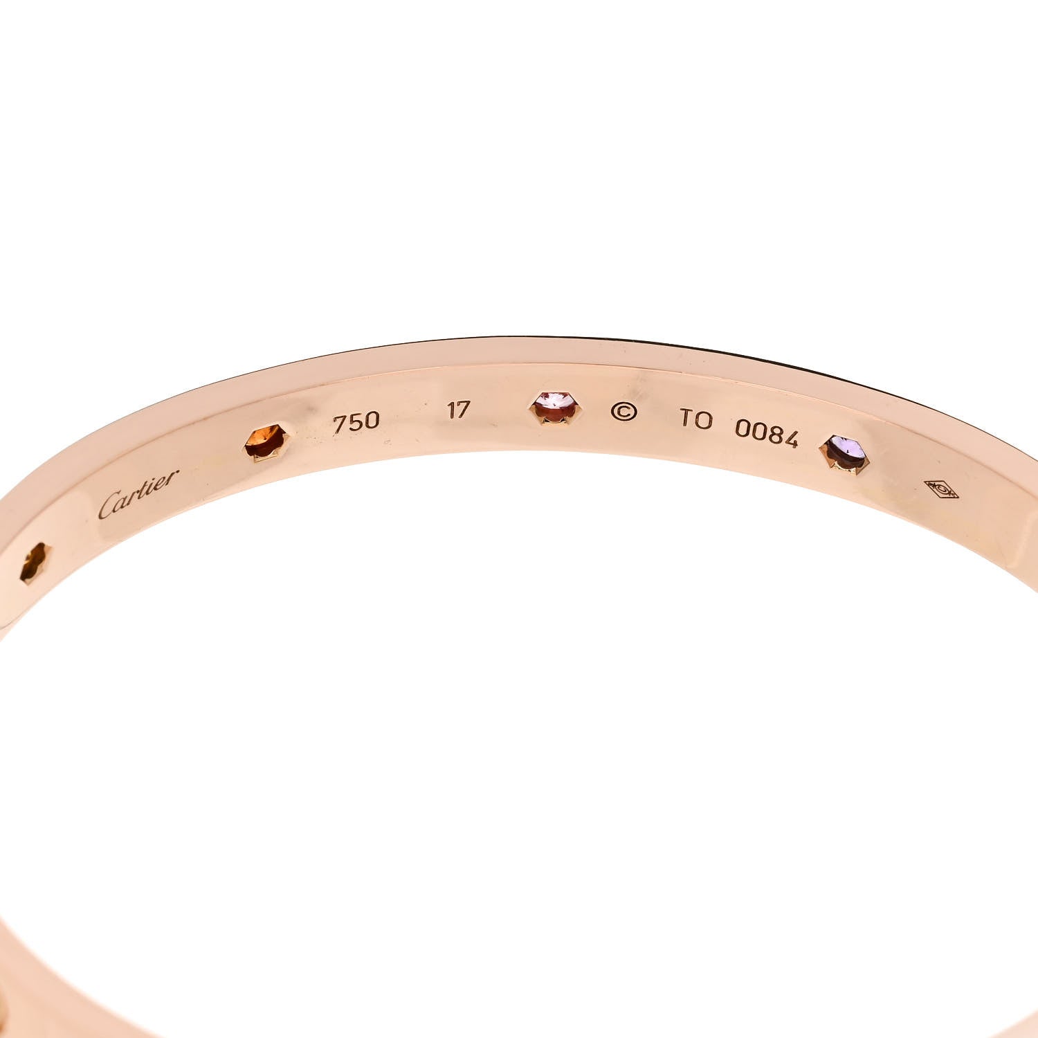 Cartier 18K Pink Gold Sapphire Garnet Amethyst LOVE Bracelet 17 3 of 4