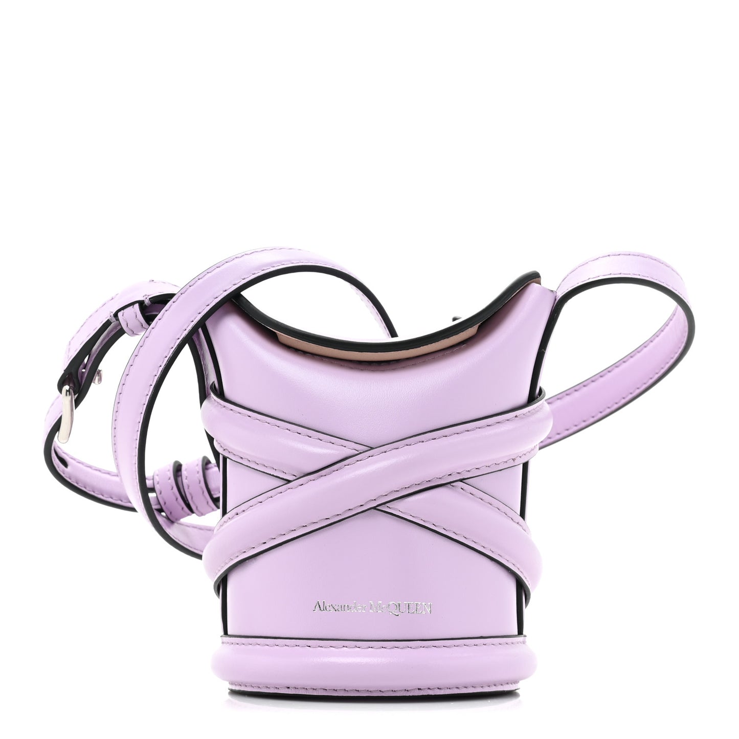 Calfskin Mini Curve Bucket Bag Light Purple