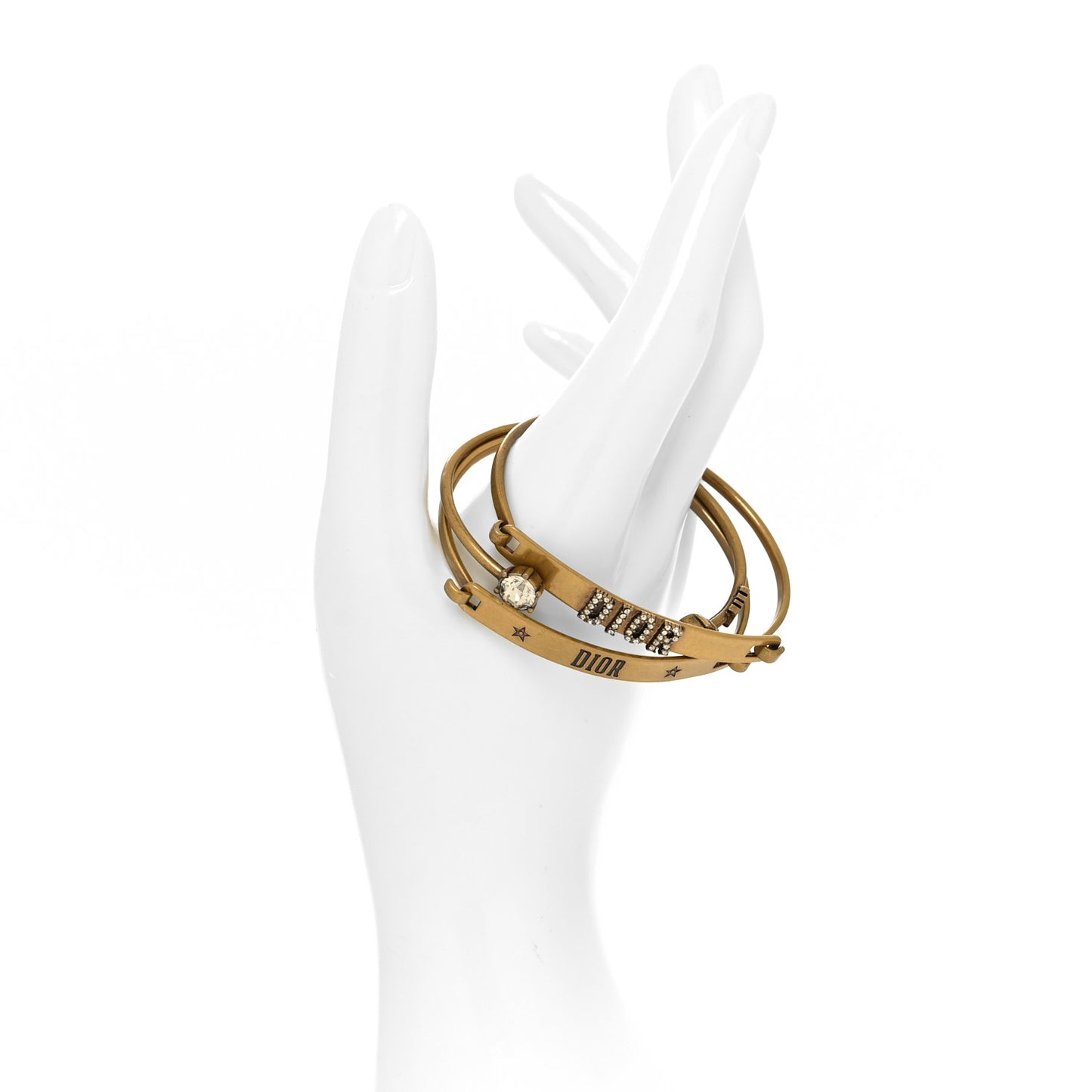 Metal Crystal Dio(r)evolution Bracelet Set Gold