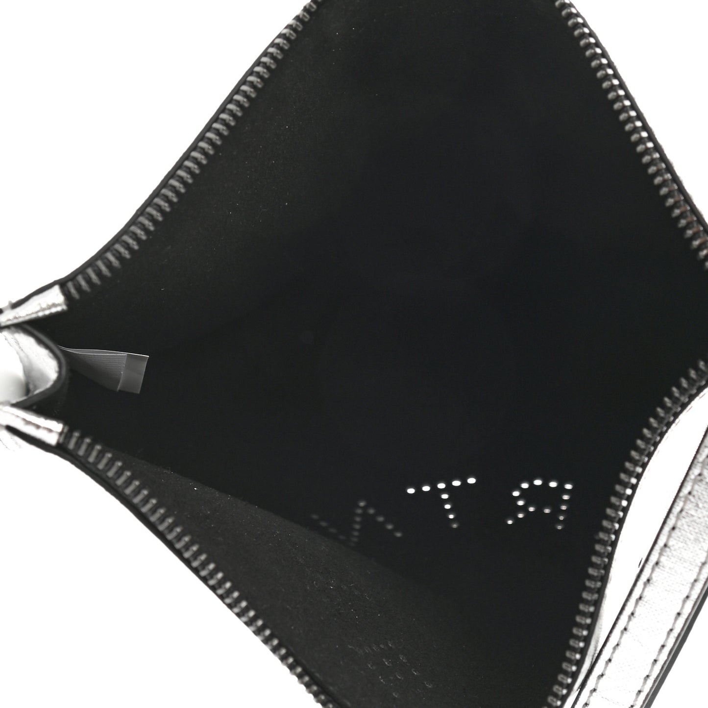 Metallic Alter Nappa Perforated Pouch Silver
