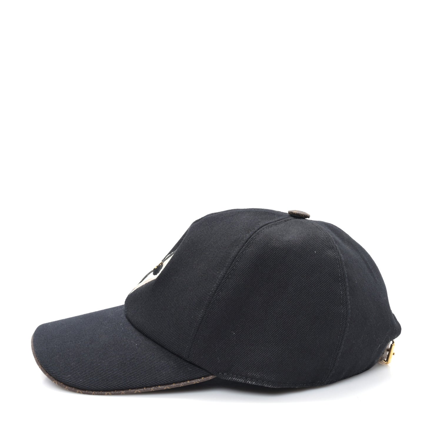 Monogram Cotton Jacquard Embroidered LV Day Cap L Black