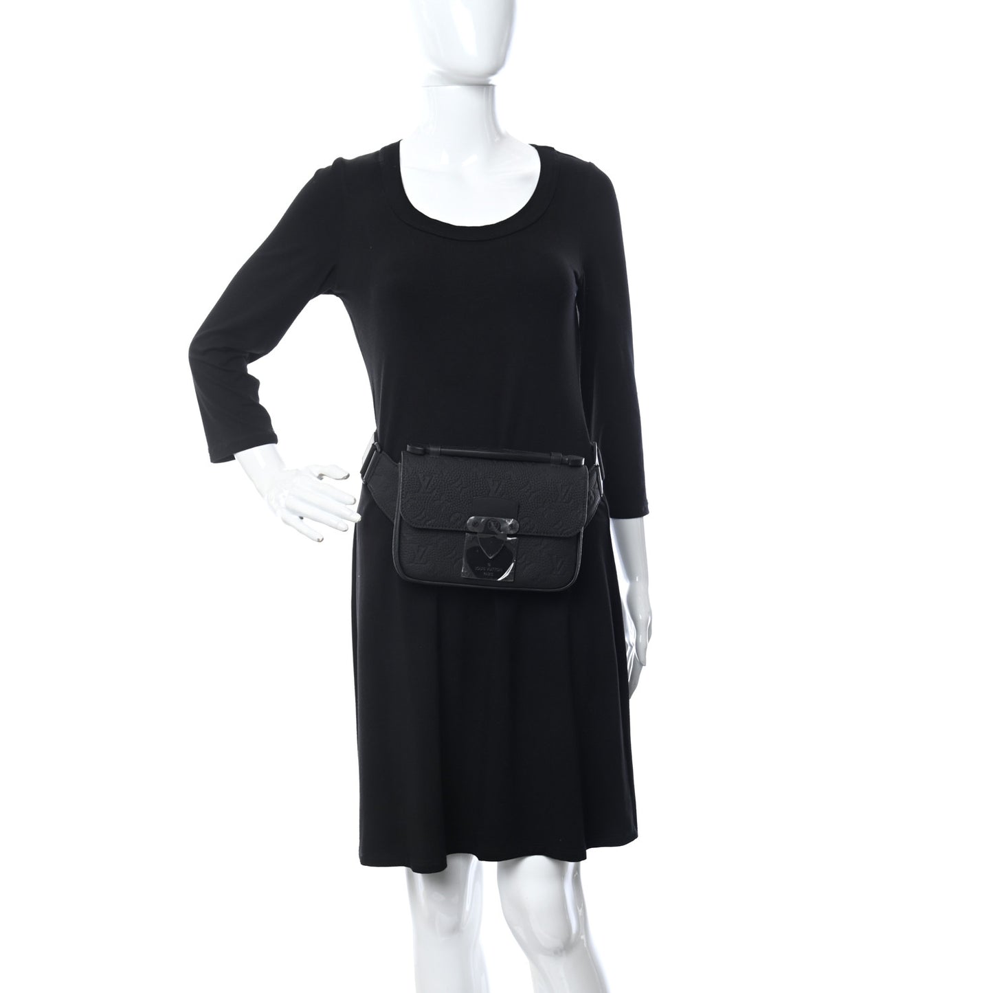 Taurillon Monogram S Lock Sling Bag Black