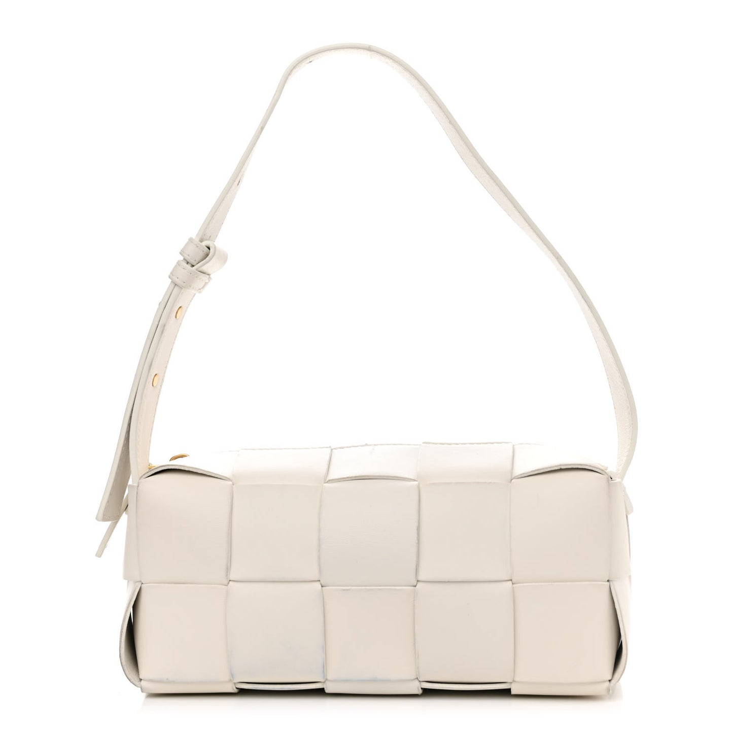 Lambskin Maxi Intrecciato Small Brick Cassette Bag White