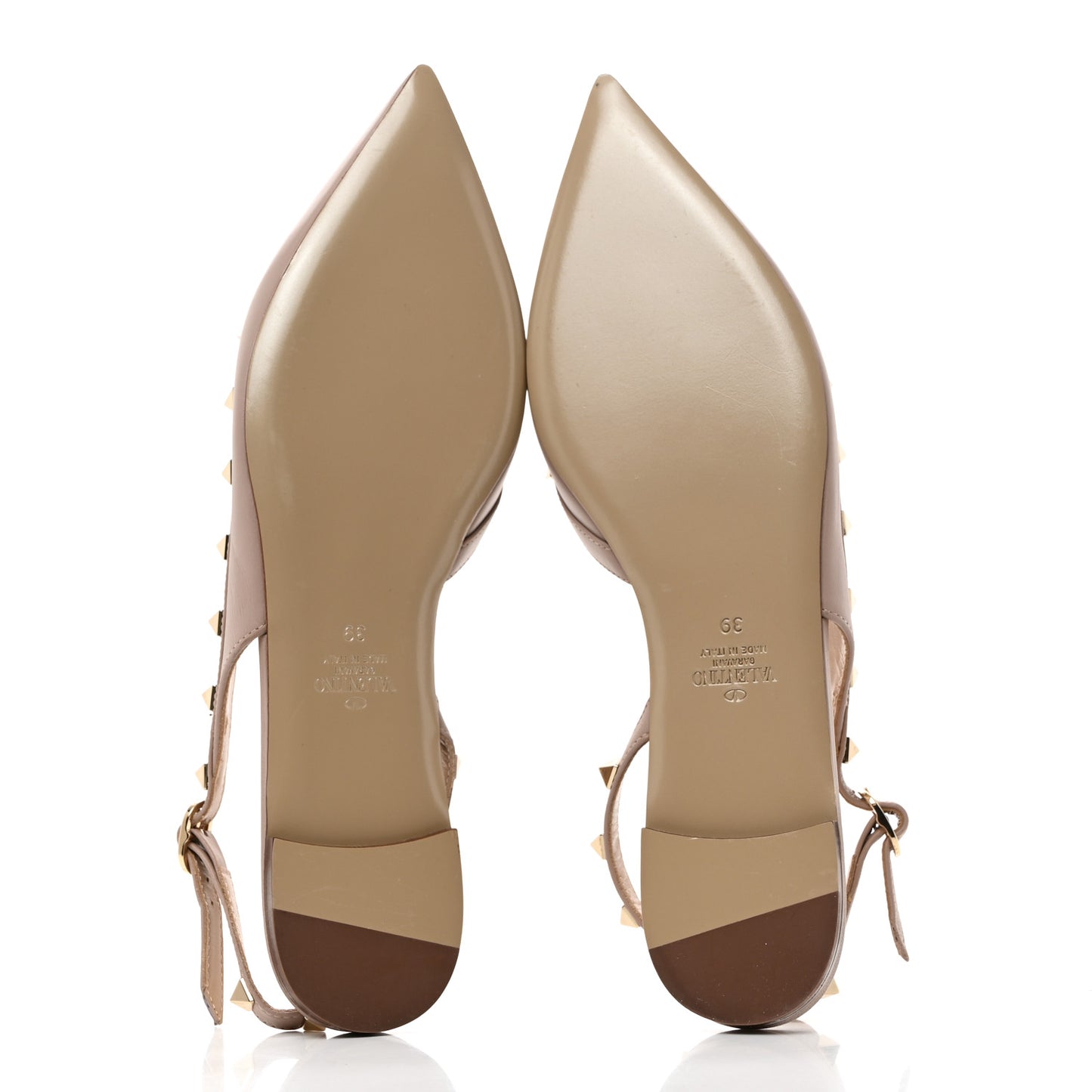 Nappa Rockstud Slingback Flats 39 Poudre