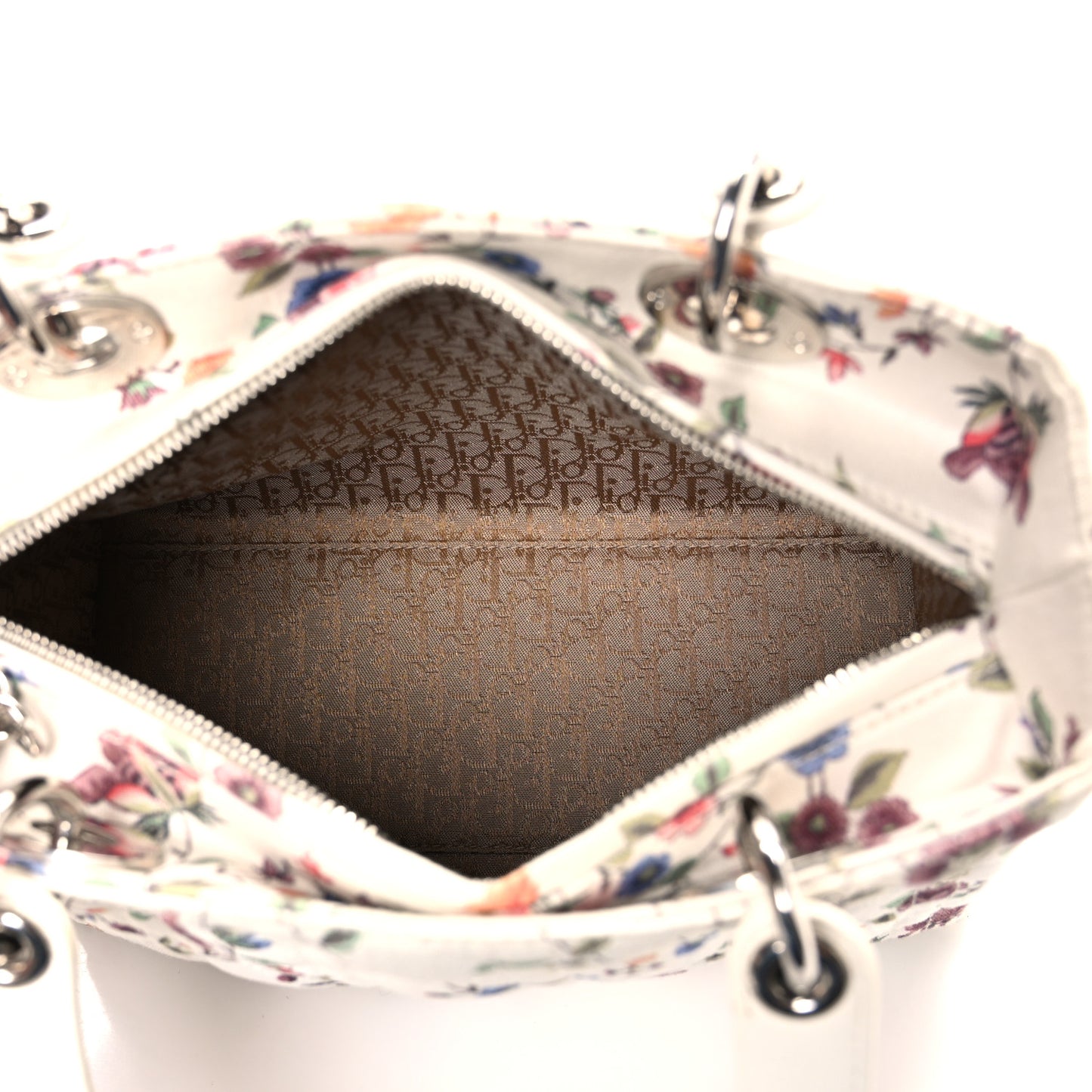 Canvas Nagoya Floral Medium Lady Dior White Multicolor