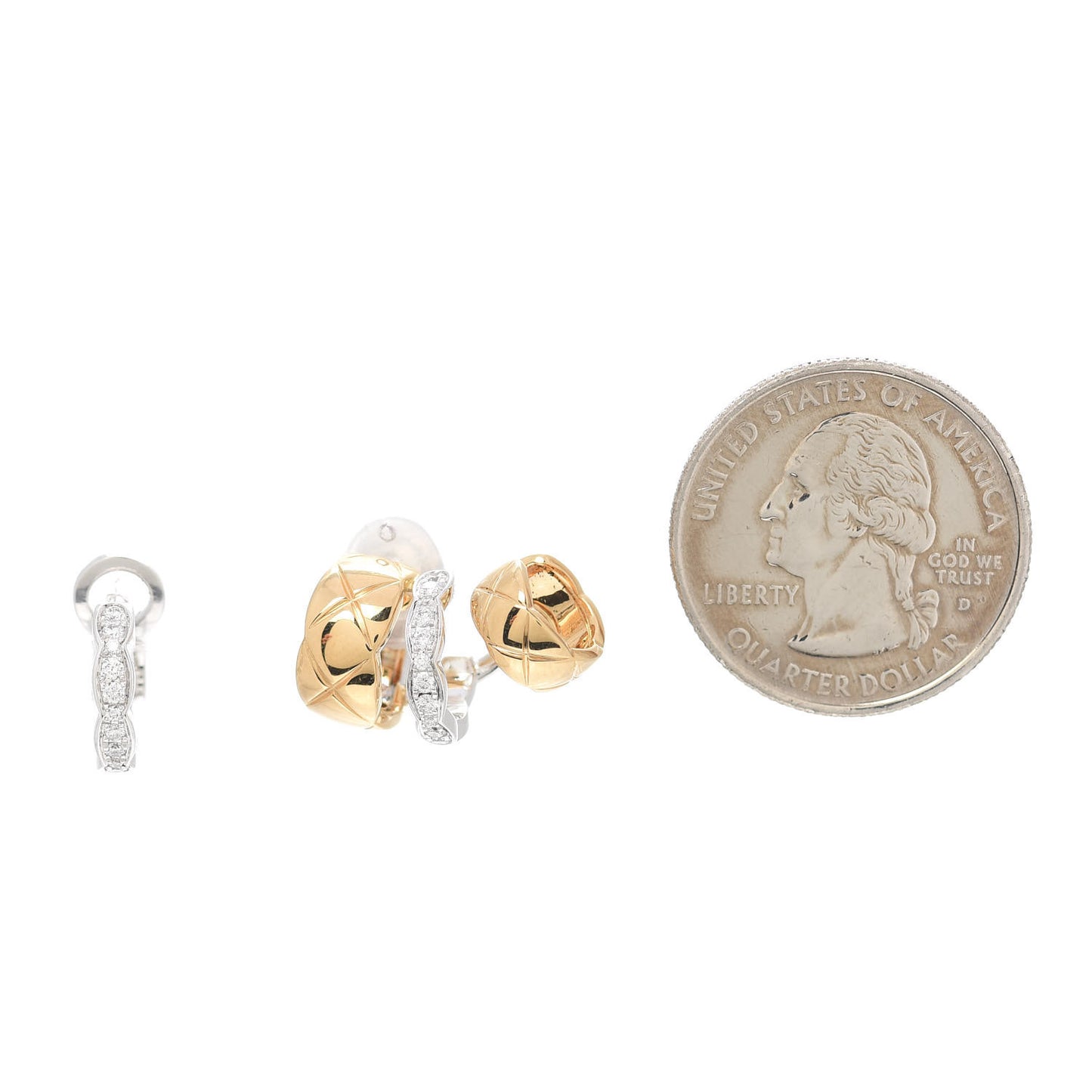 18K Yellow White Gold Diamond Coco Crush Earrings