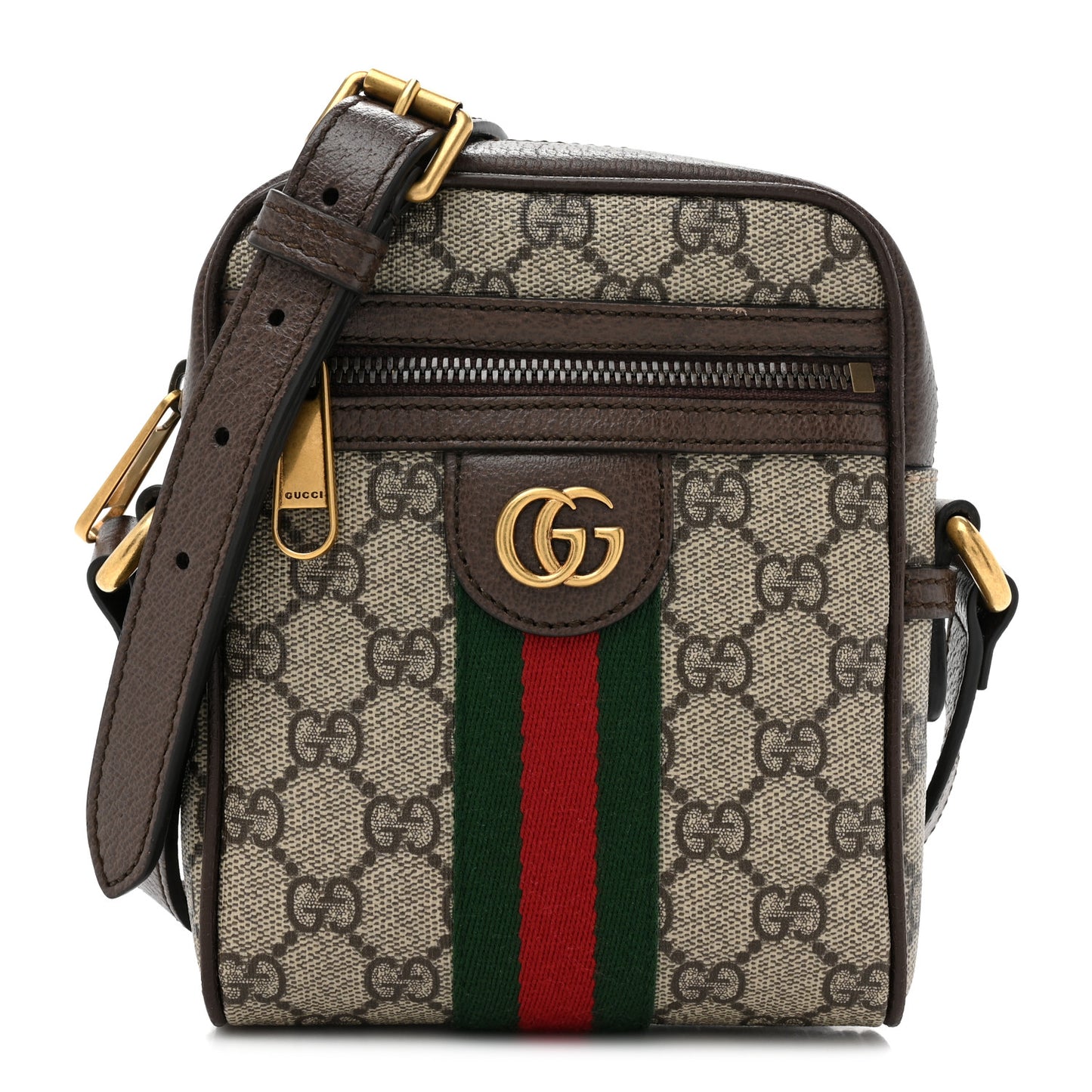 GG Supreme Monogram Web Mini Ophidia Messenger Brown