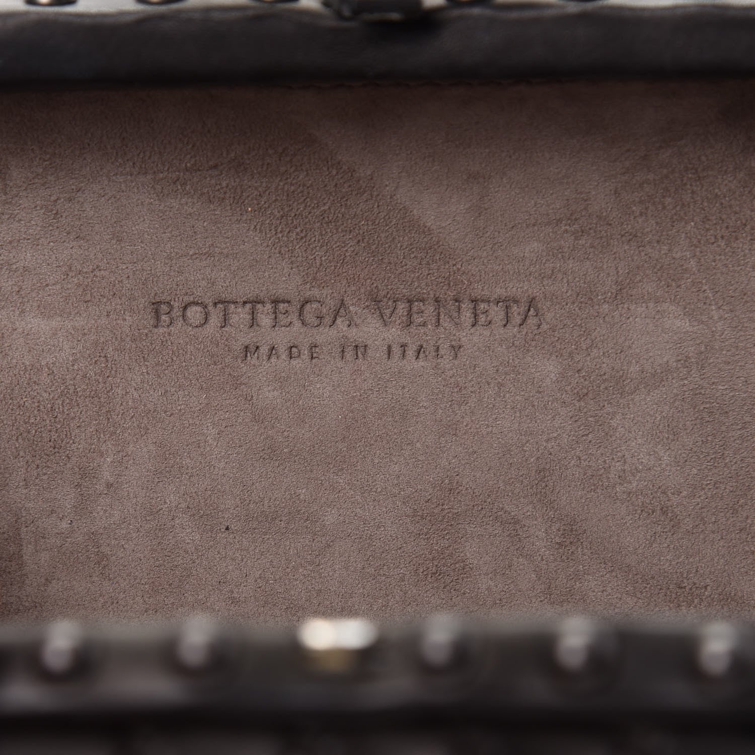 Bottega Veneta Waxy Nappa Intrecciato Knot Studded Clutch Black 6 of 6