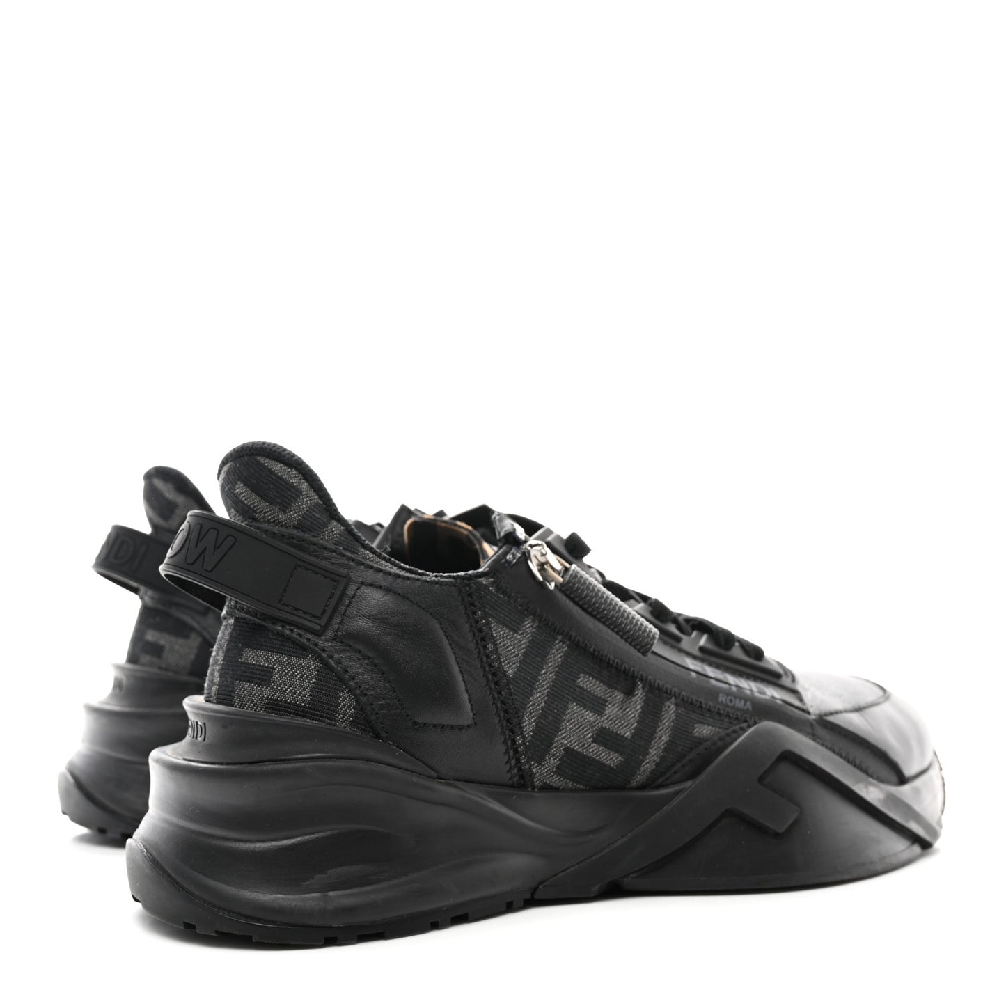 Vitello FF Womens Fendi Flow Low Top Sneakers 38.5 Black
