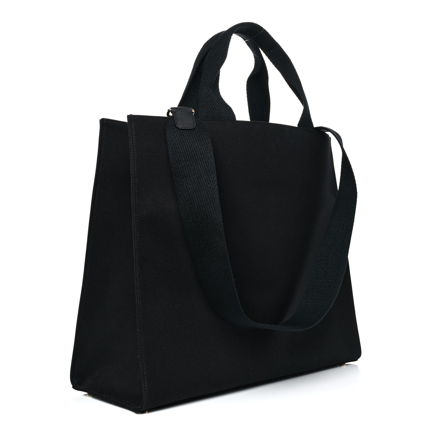 X VERSACE Canvas Fendace Logo Large Shopping Tote Black