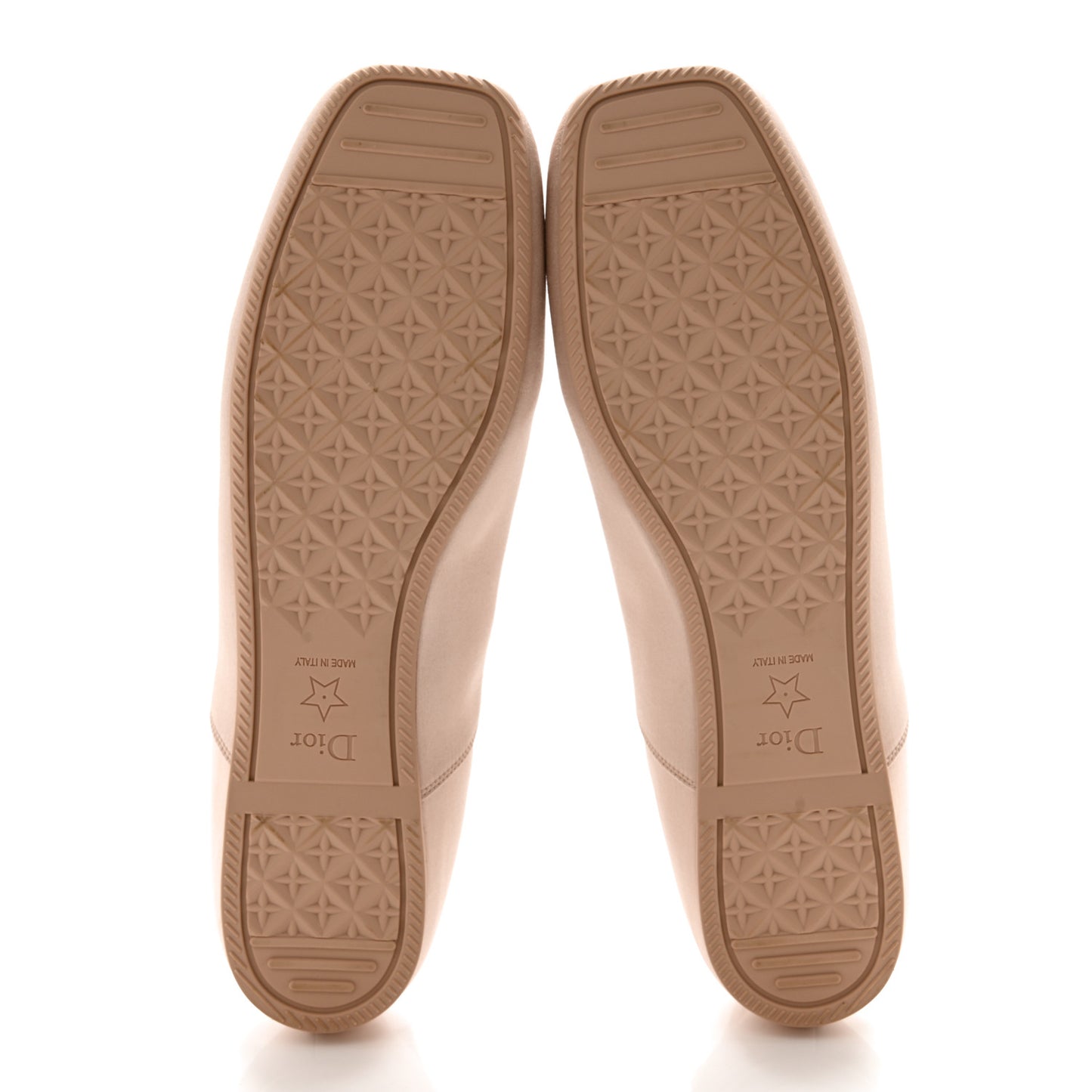 Satin Grosgrain D-Joy Ballet Flats 40.5 Beige Rose