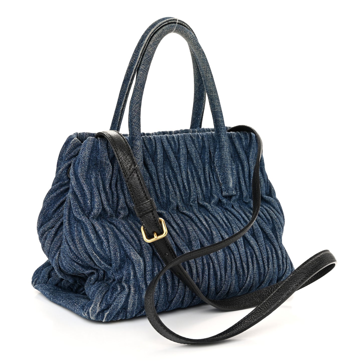Denim Matelasse Small Tote Blue