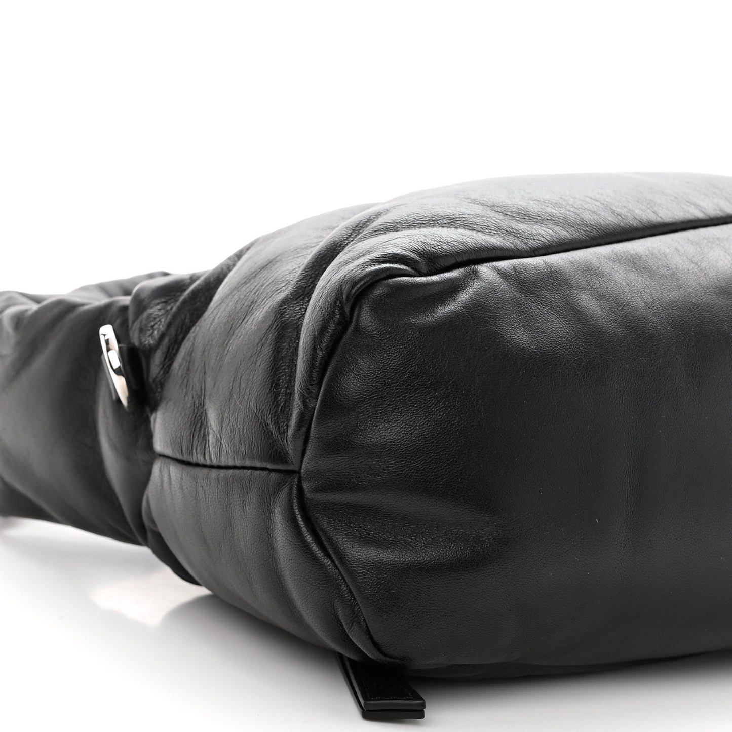 Shiny Nappa Puffer Puzzle Hobo Black