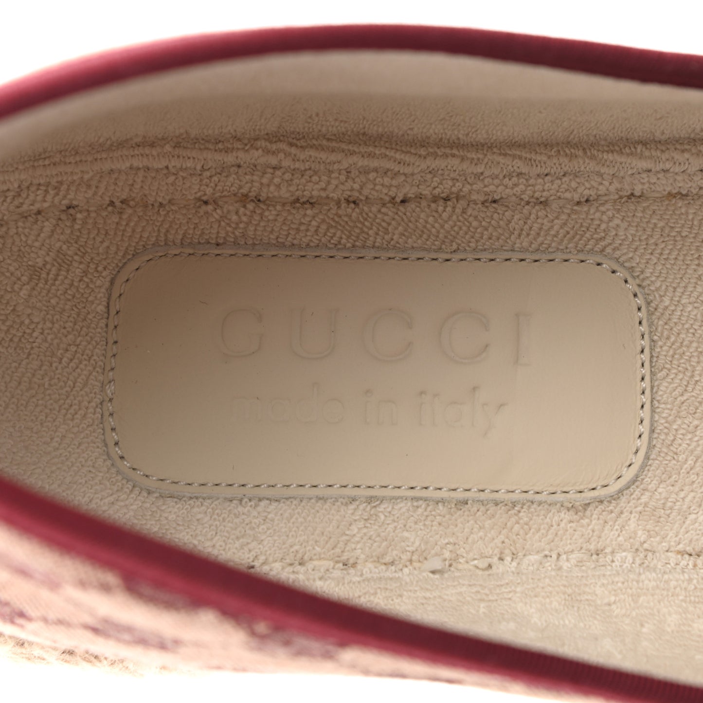 Canvas GG Monogram Mens Fria Horsebit Loafers 9 Sahara Rubino