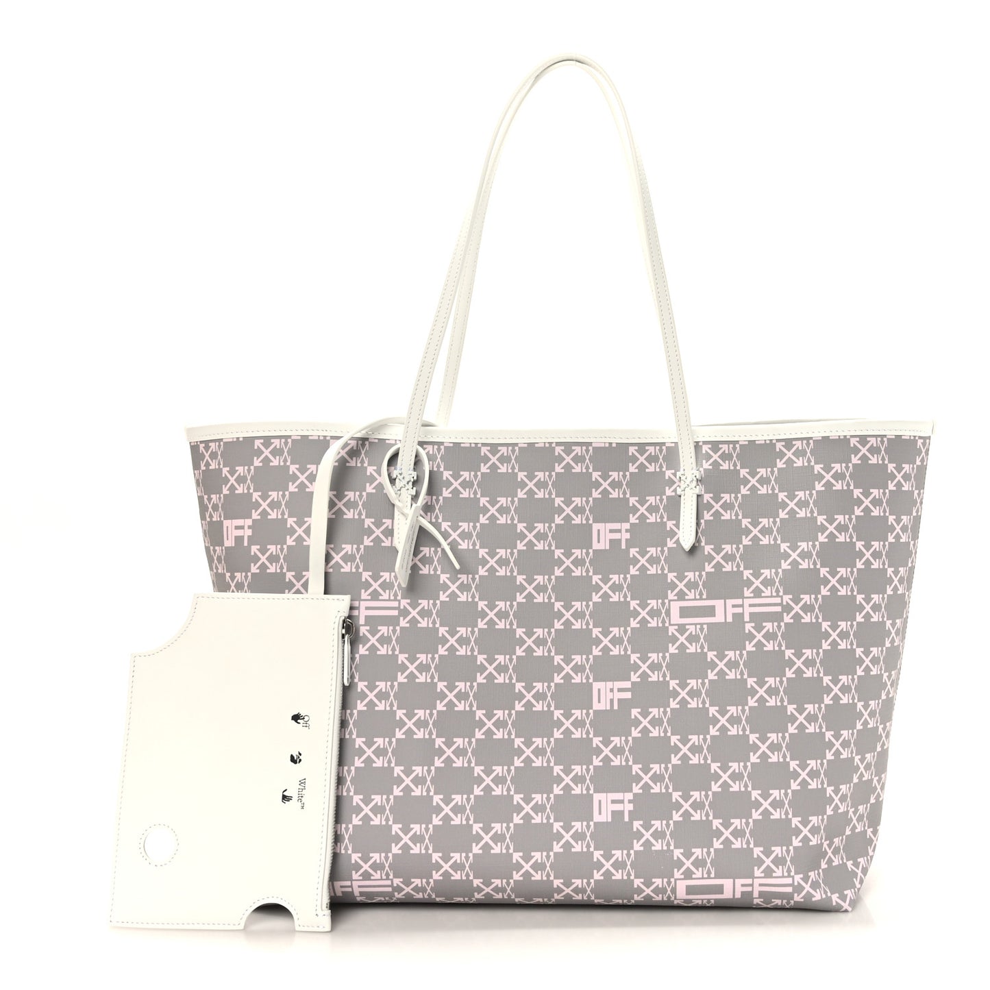 Coated Canvas Arrow Print Day Off Tote Bag White