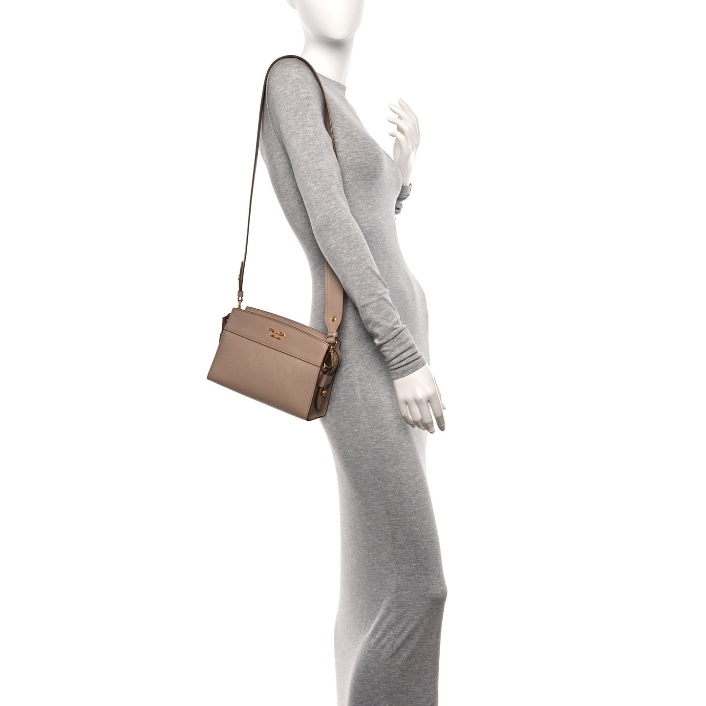 Saffiano Soft Calfskin Bandoliera Bag Cammeo