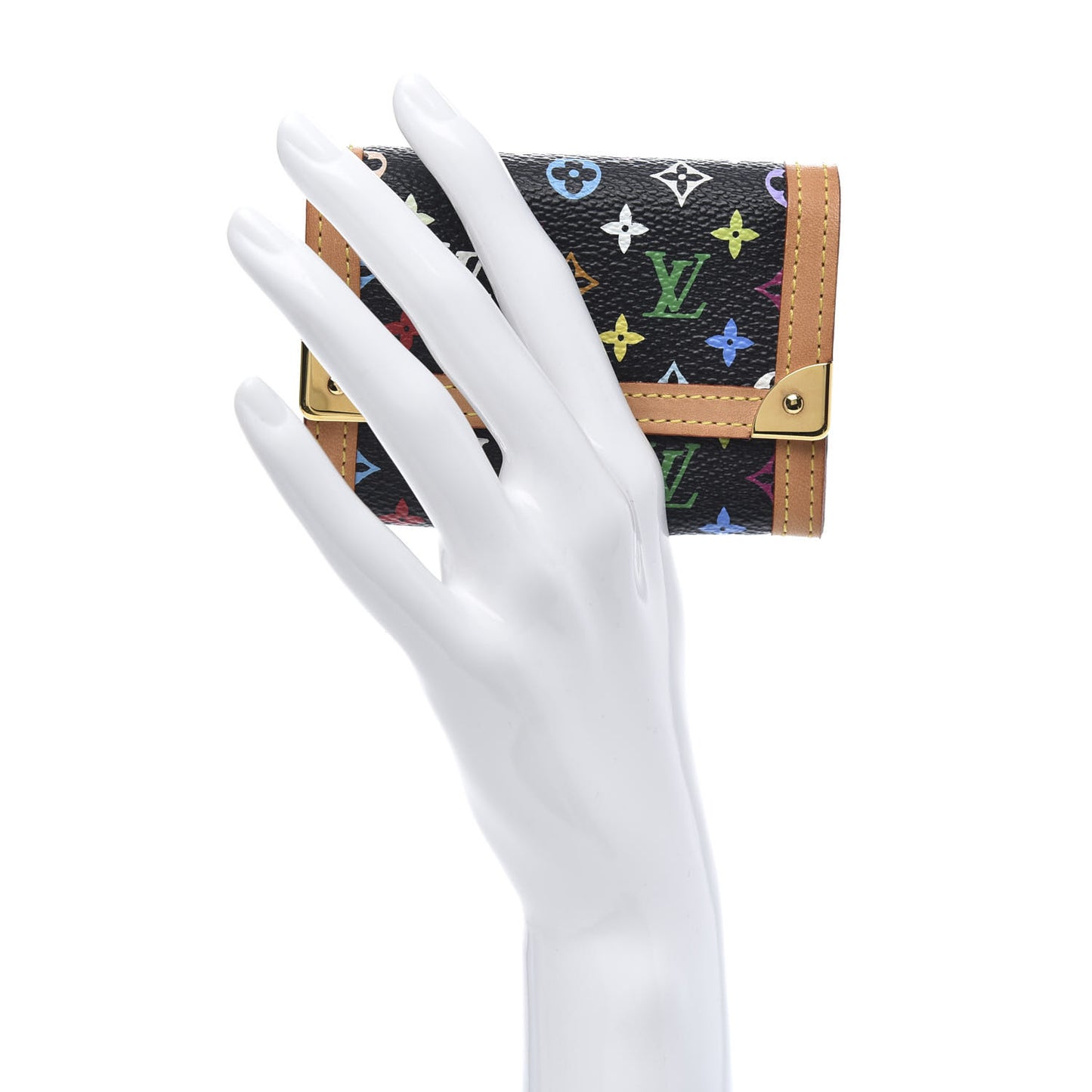 Monogram Multicolor Porte-Monnaie Plat Coin Purse Black