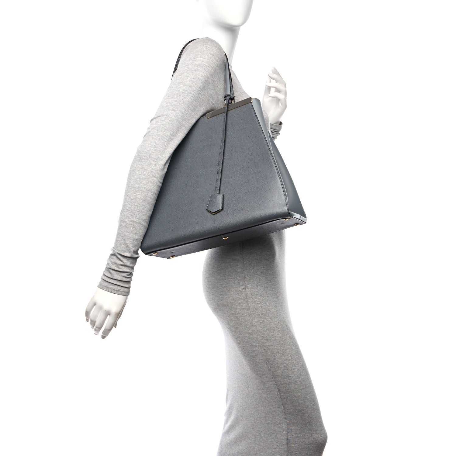 Fendi Vitello Elite Large 3Jours Tote Grigio 2 of 11