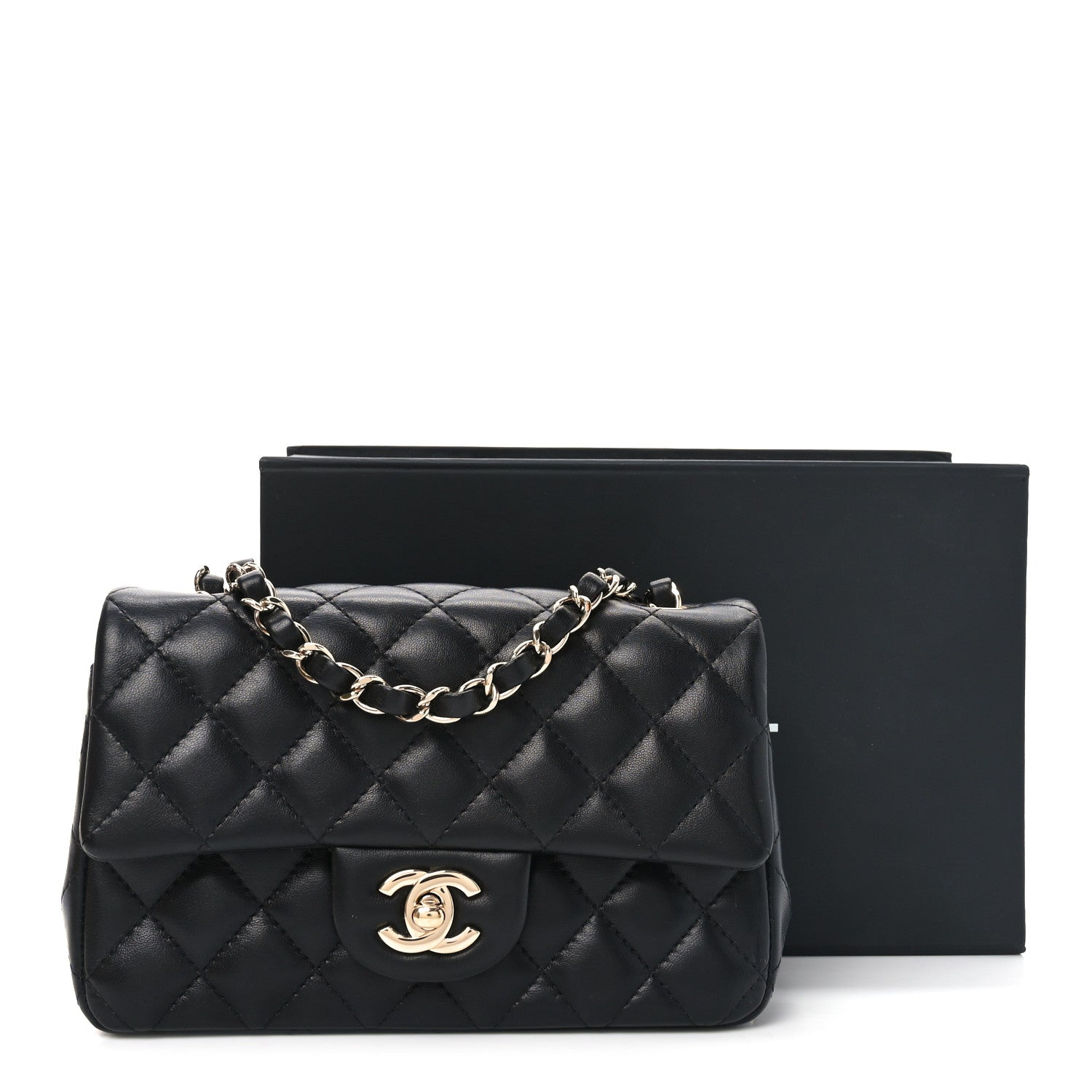 Chanel Lambskin Quilted Mini Rectangular Flap Black 11 of 11