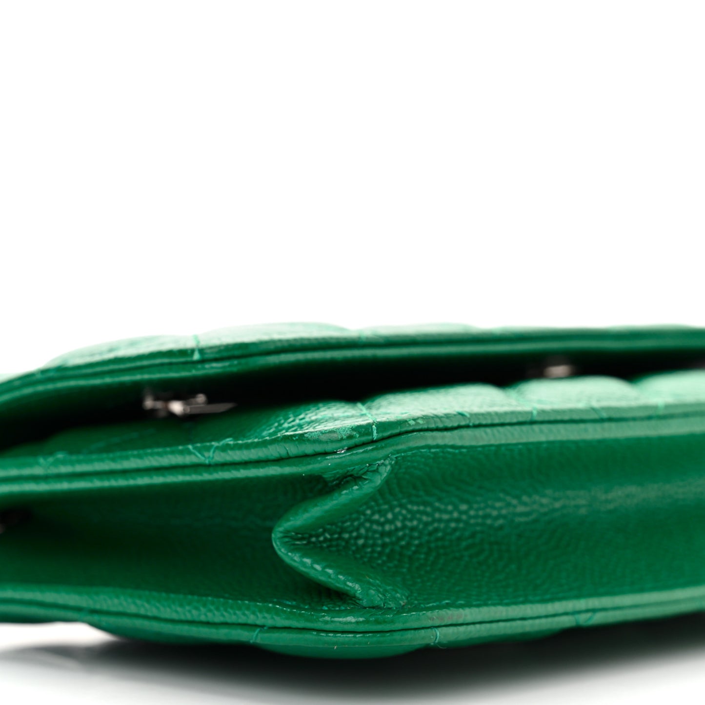 Caviar Quilted Wallet On Chain WOC Green