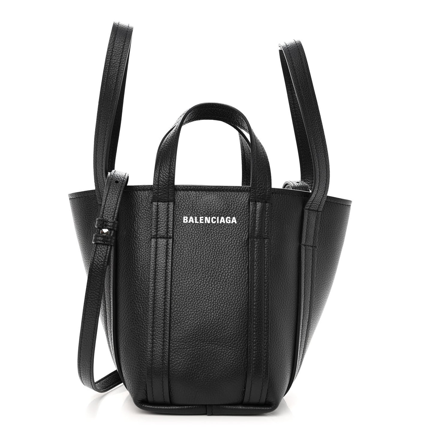 Grained Calfskin XS Everyday North South Shoulder Tote Bag Black