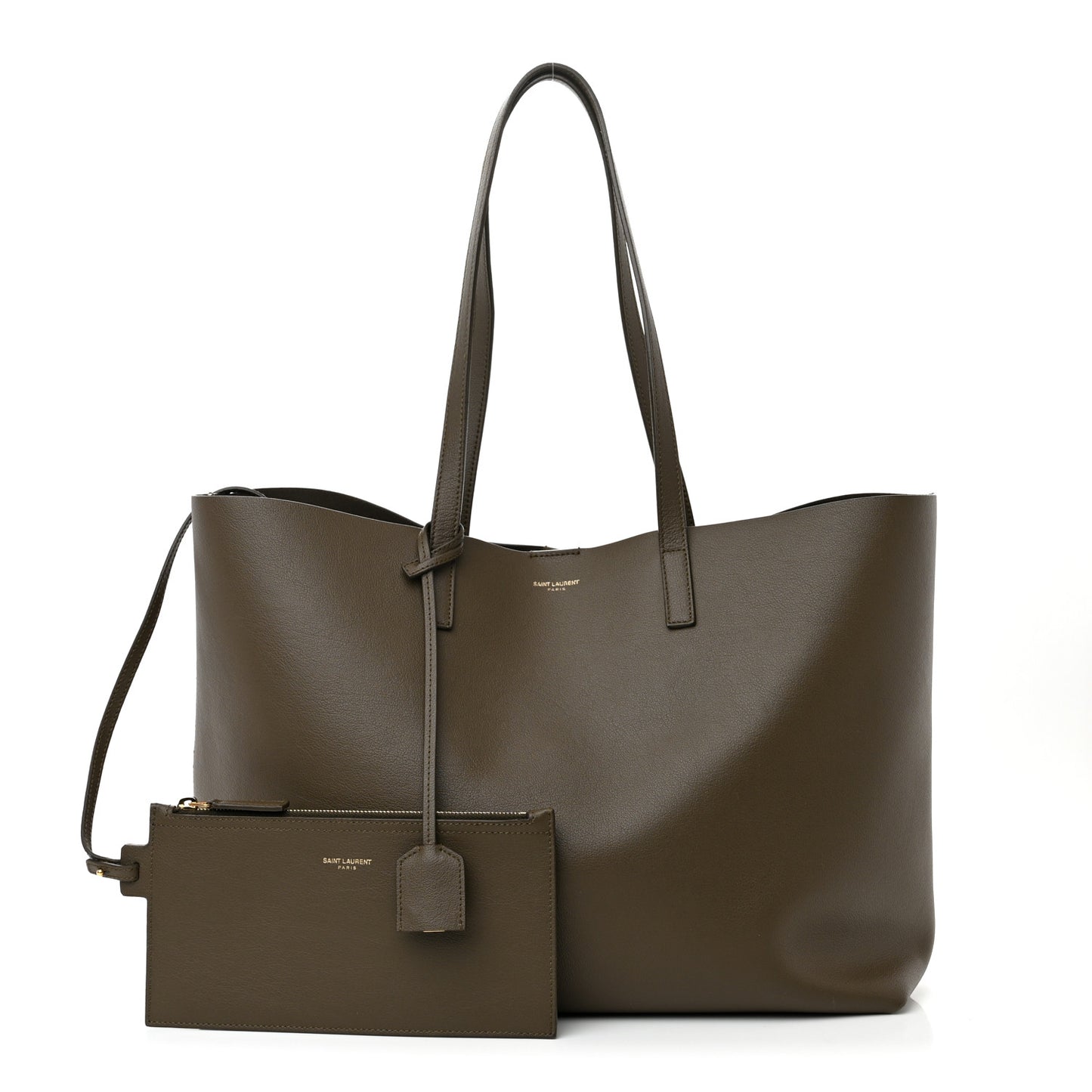 Calfskin Large Shopping Tote Kaki