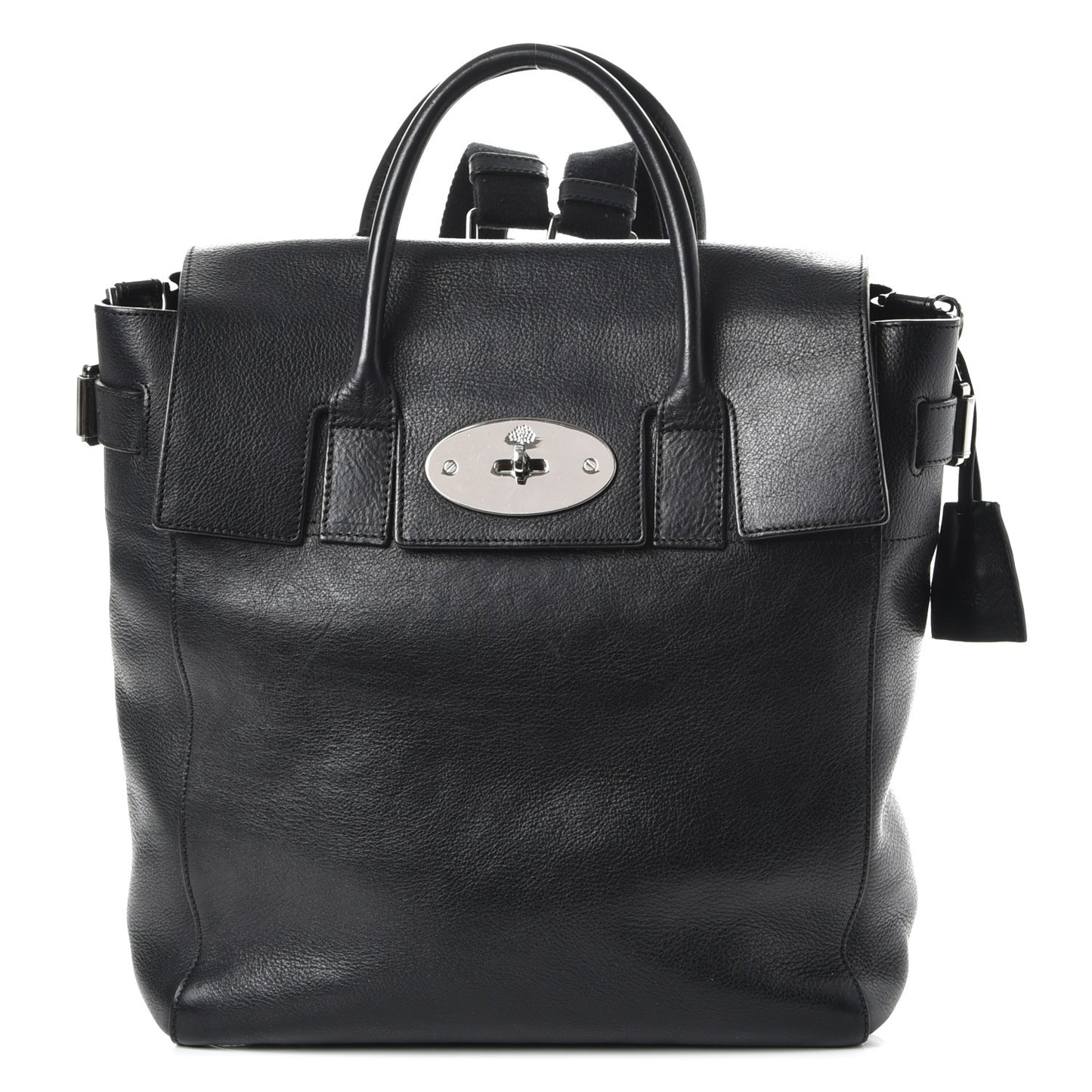 Natural Leather Large Cara Delevingne Convertible Satchel Black