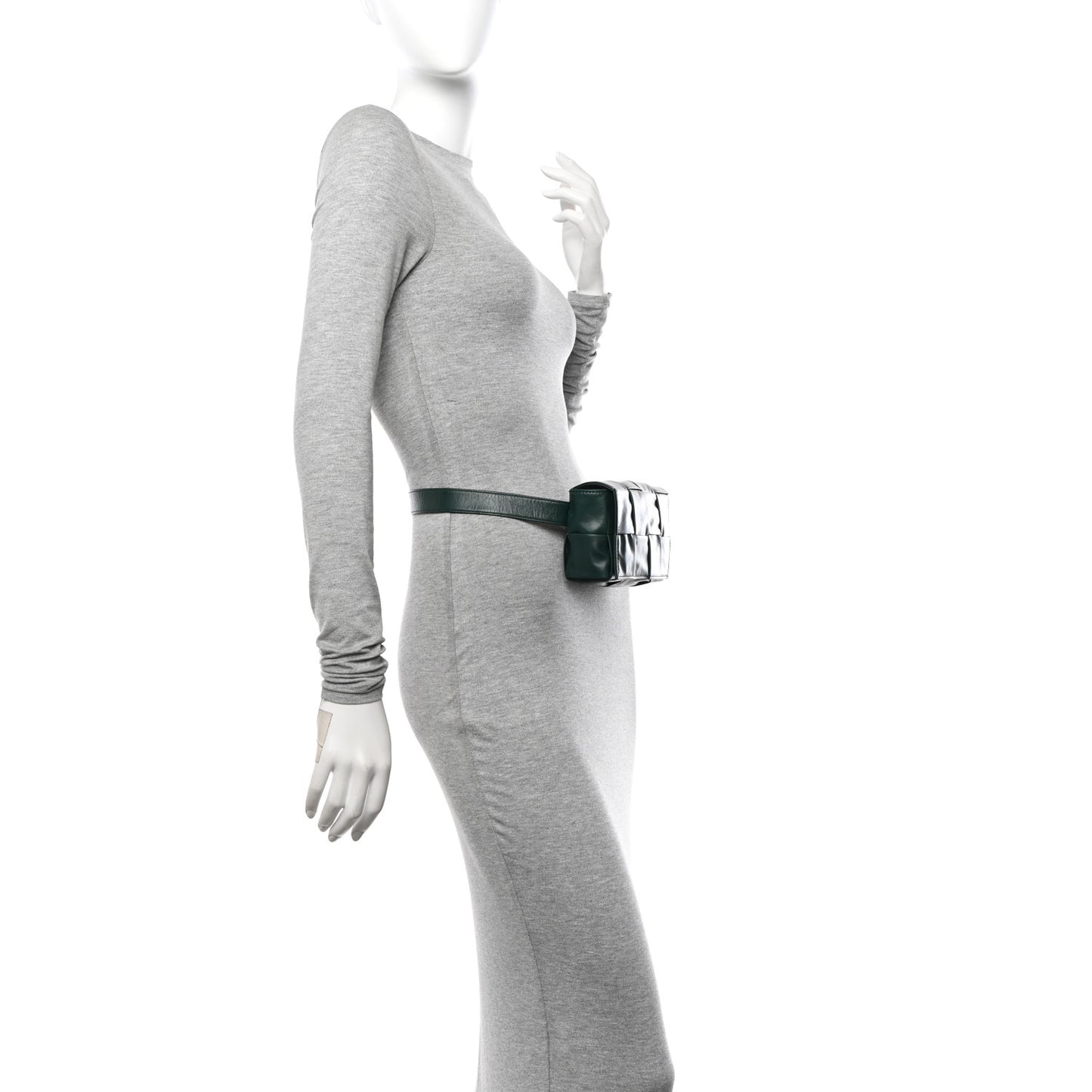 Paper Calfskin Intrecciato Cassette Belt Bag Raintree