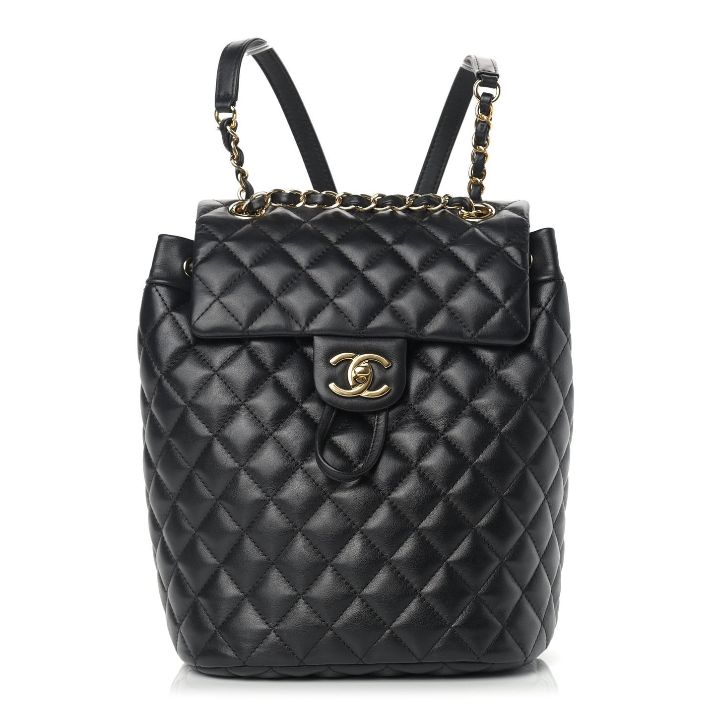 Lambskin Quilted Small Urban Spirit Backpack Black