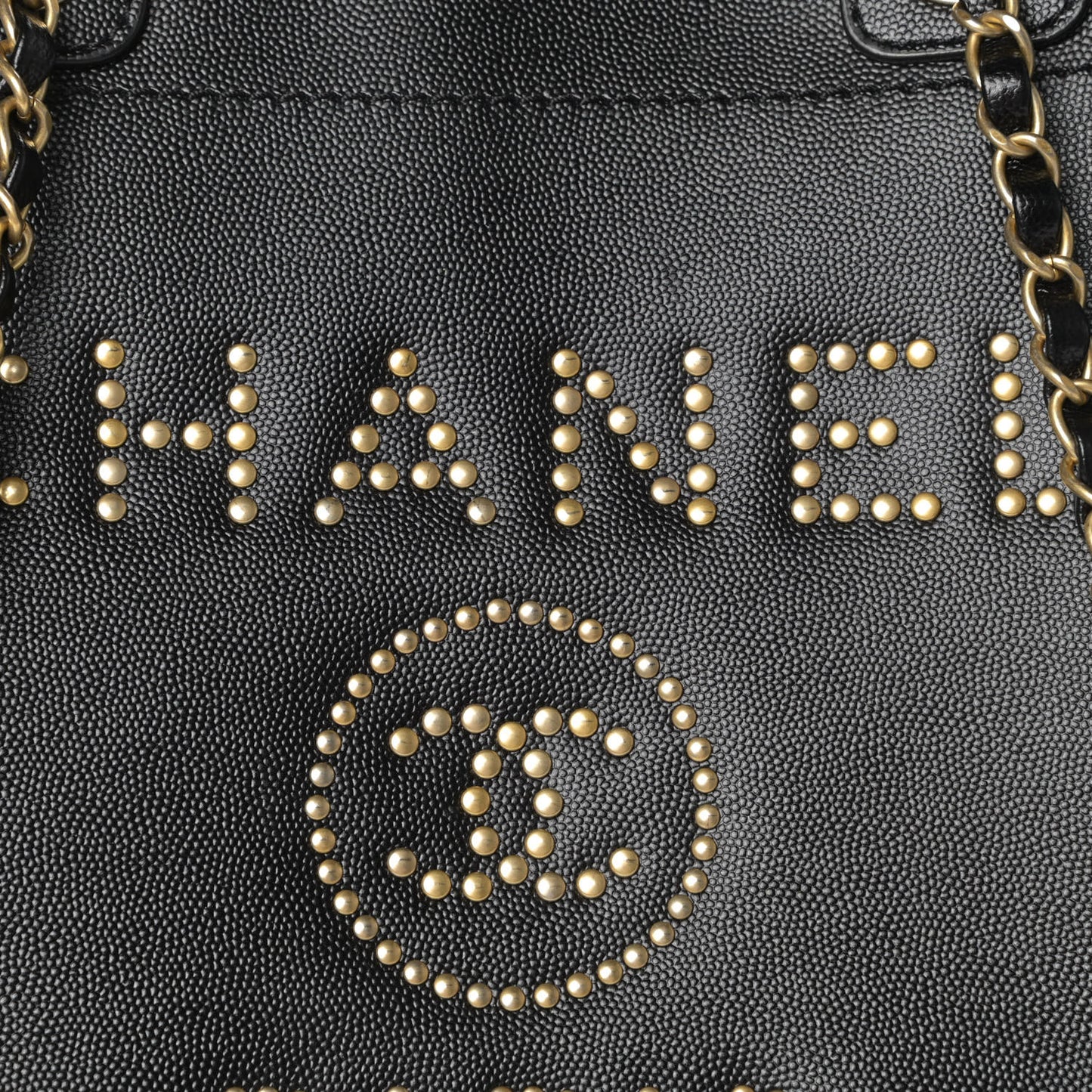 Caviar Medium Studded Deauville Tote Black