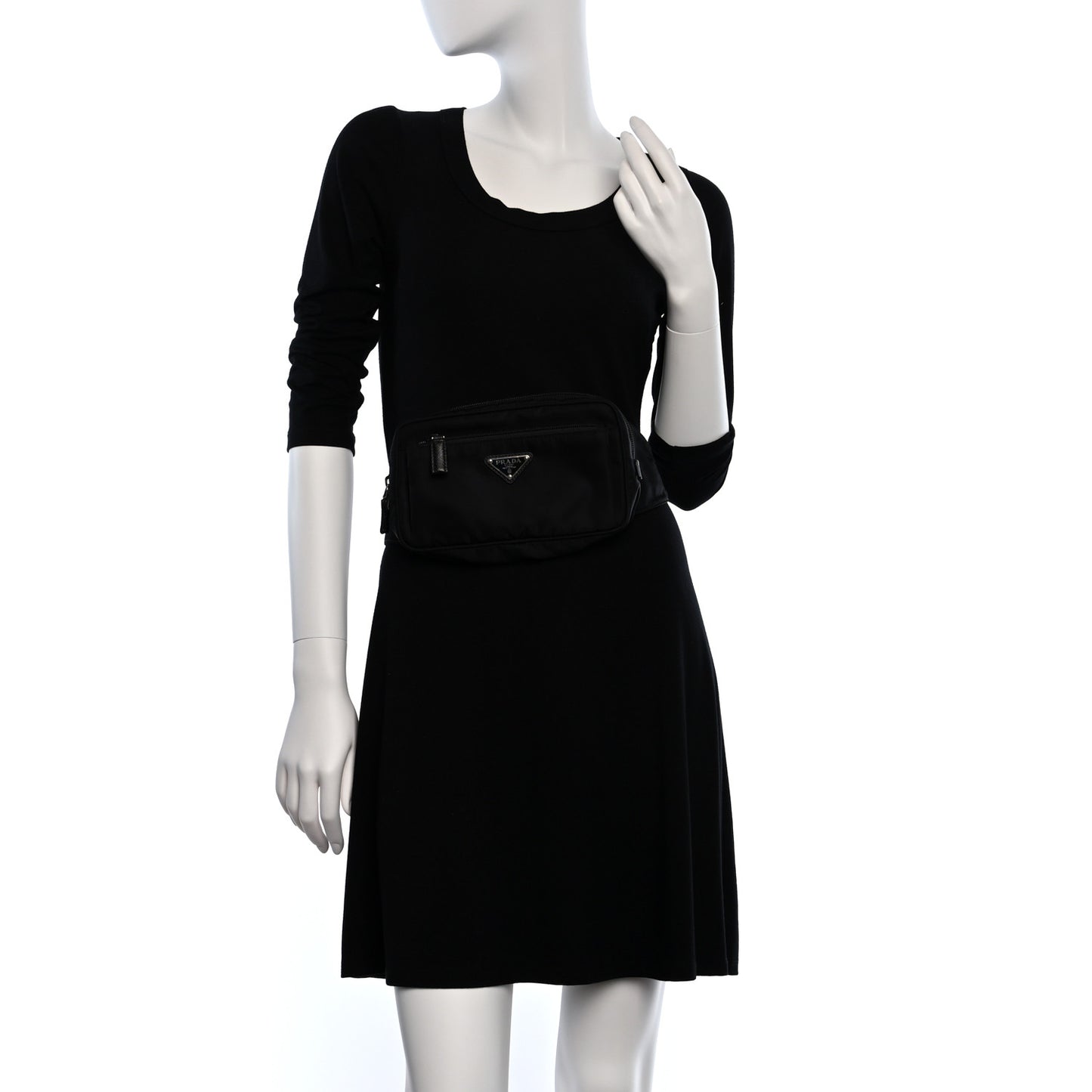 Re-Nylon Saffiano Belt Bag Black