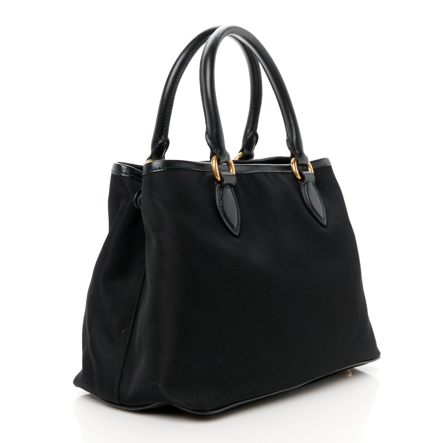 Prada Tessuto Nylon Soft Calf Small Tote Black 3 of 12