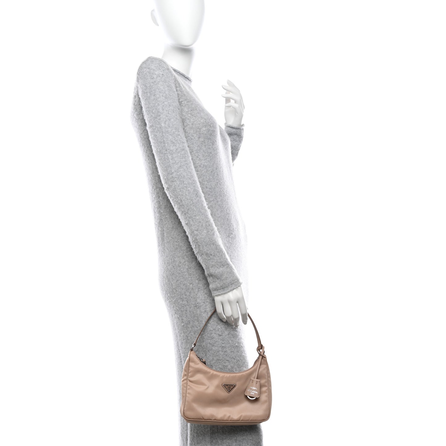 Re-Nylon Saffiano Mini Re-Edition 2005 Bag Cammeo