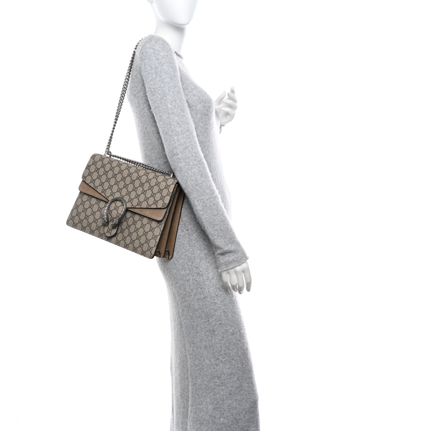 GG Supreme Monogram Medium Dionysus Shoulder Bag Taupe