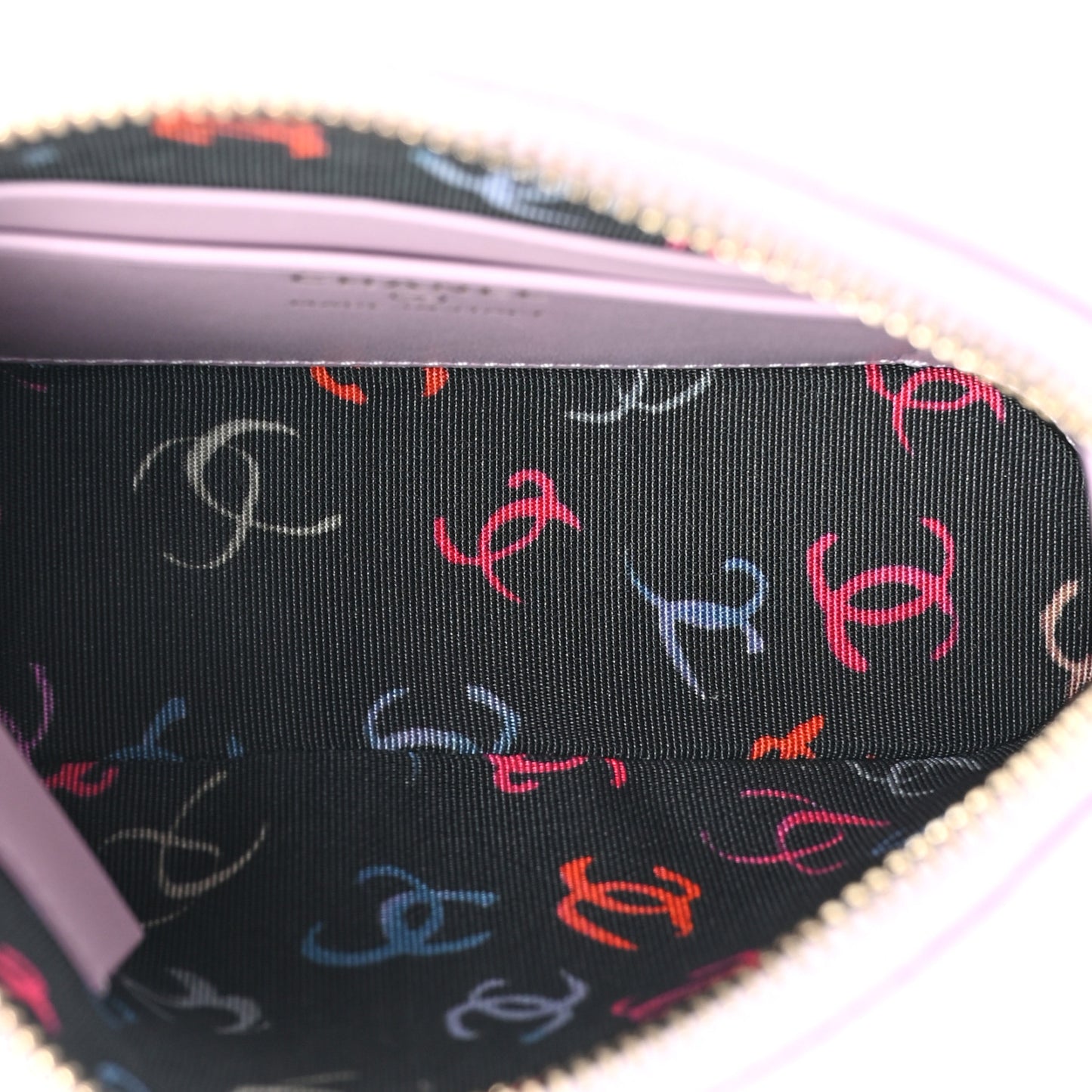 Caviar Quilted Clutch with Chain Light Purple